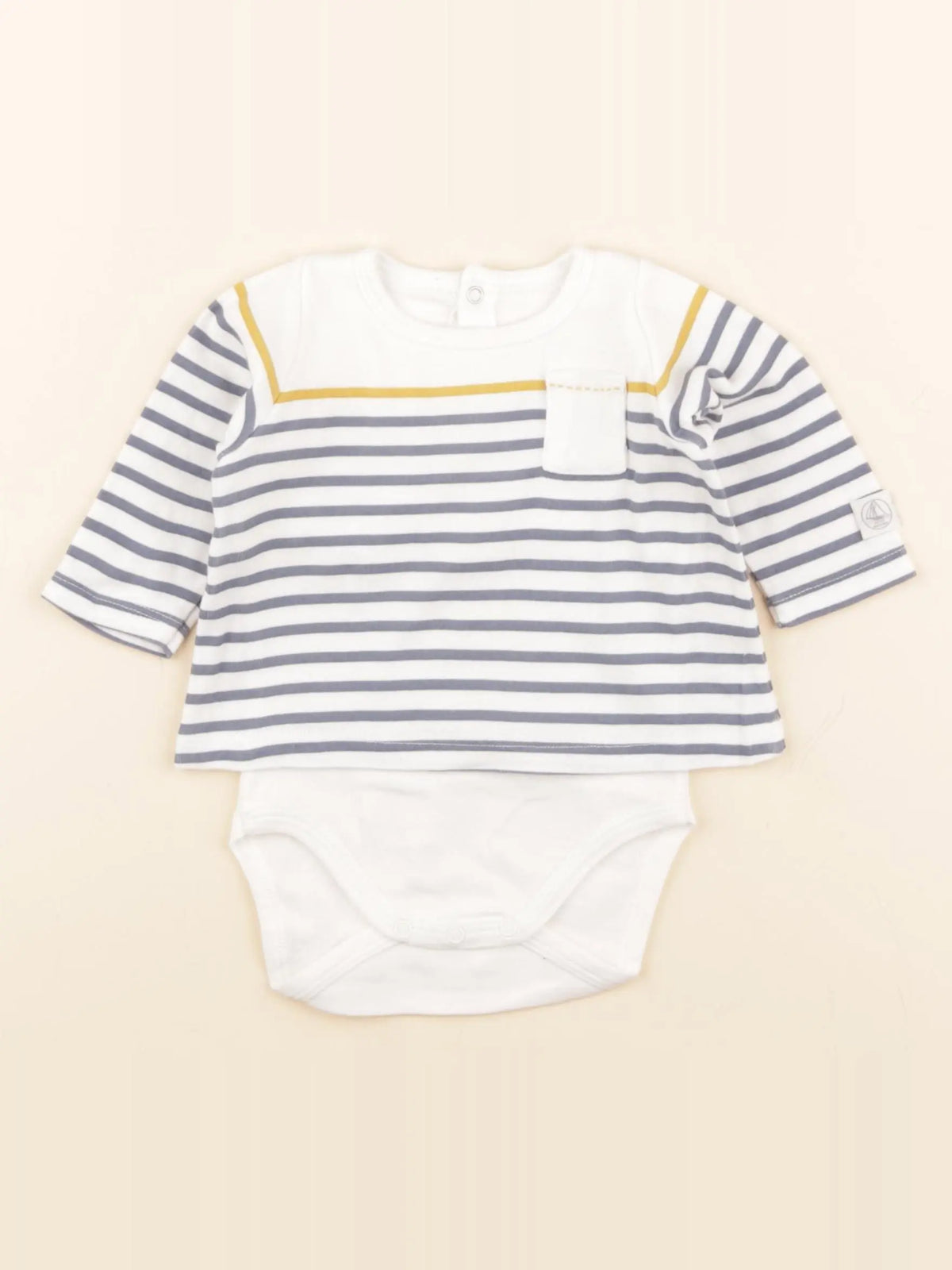 Petit Bateau - body tee-shirt blanc - 3 mois