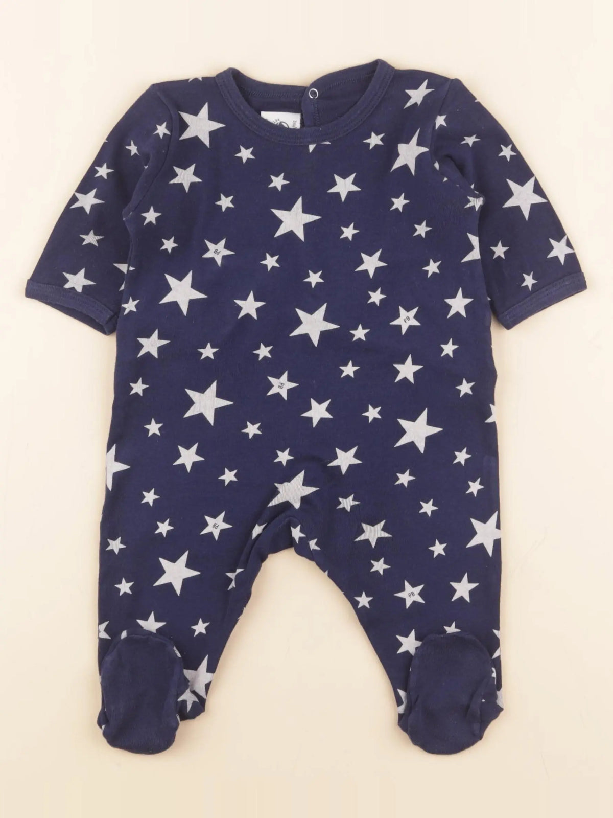 Petit Bateau - pyjama coton bleu - 3 mois
