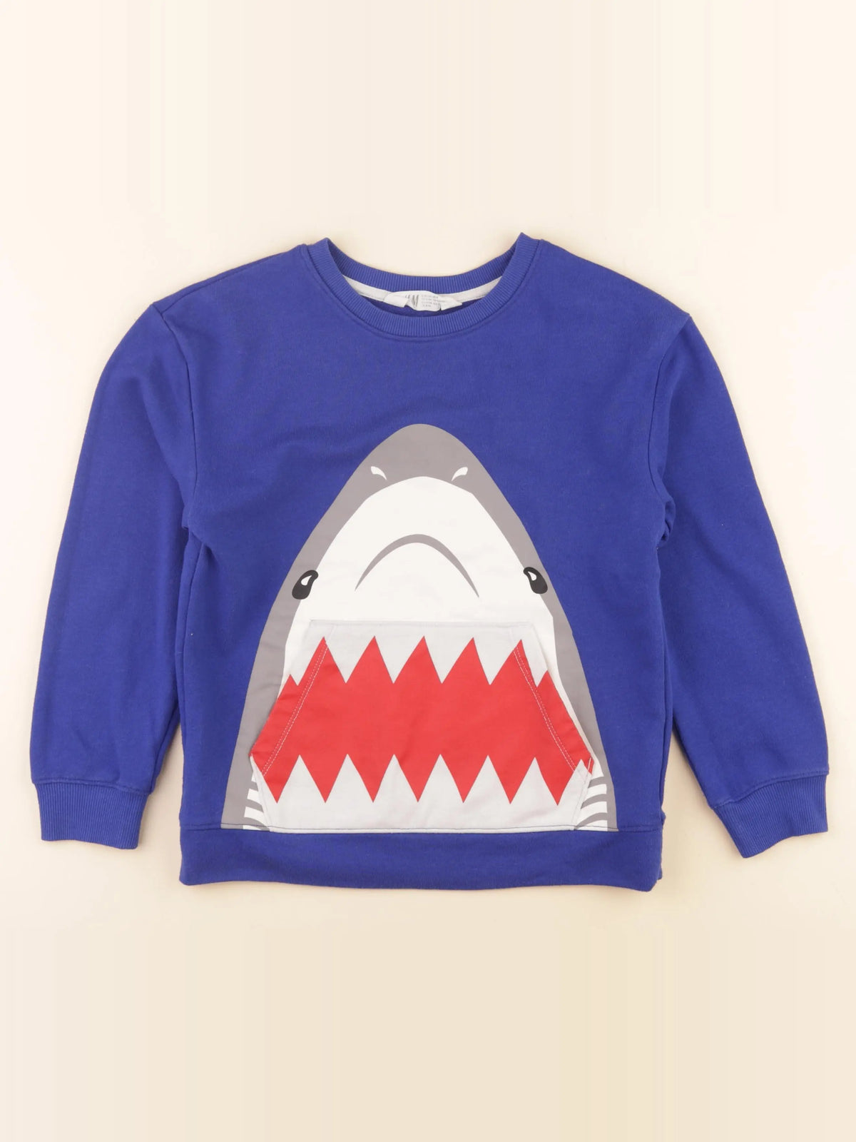 H&M - sweat bleu - 8/9 ans