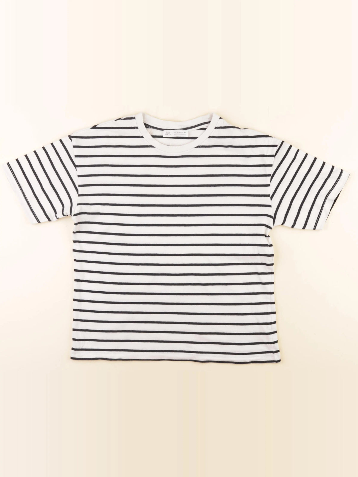 Zara - tee-shirt blanc, noir - 9/10 ans