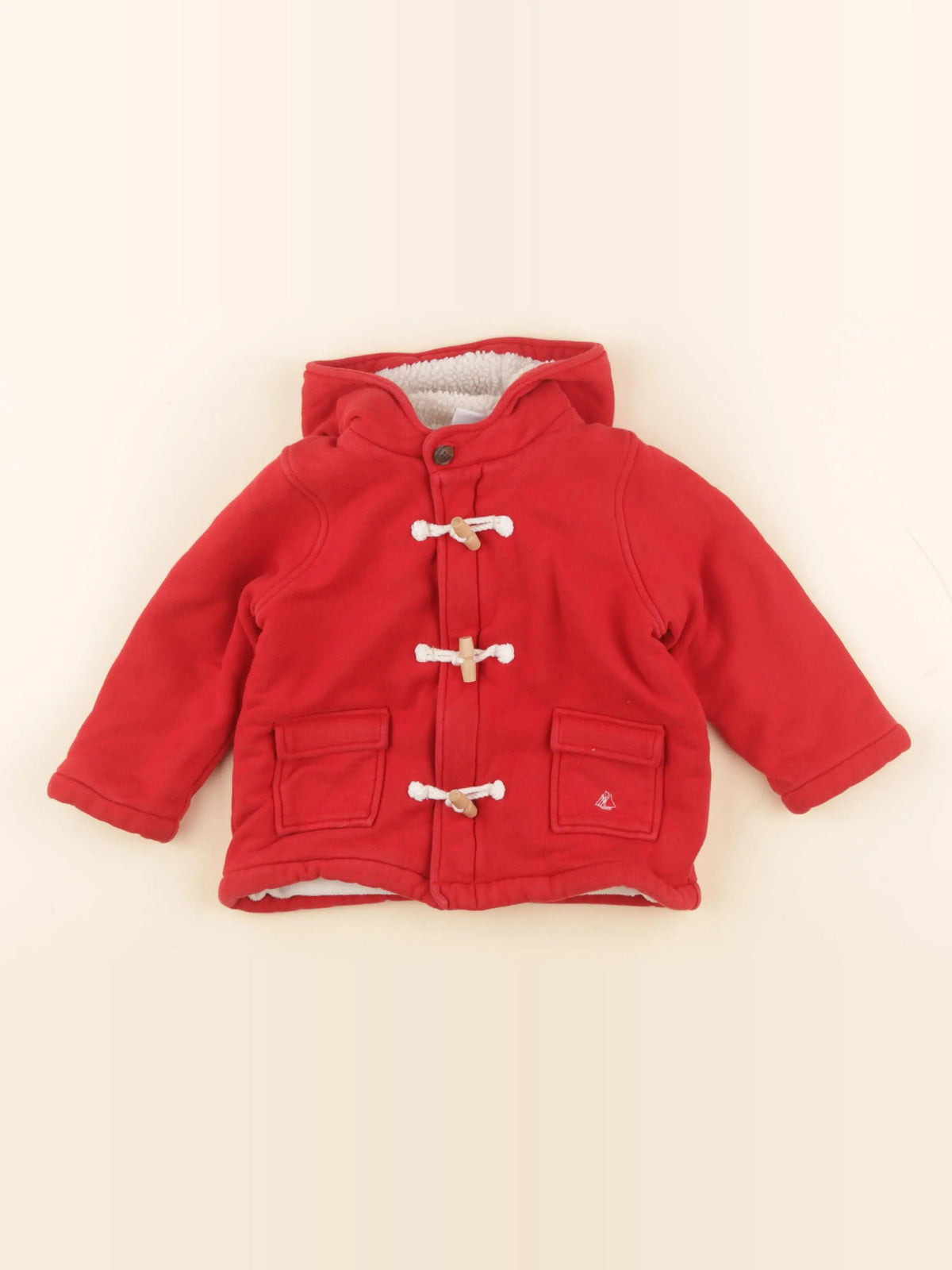 Petit Bateau - manteau rouge - 24 mois