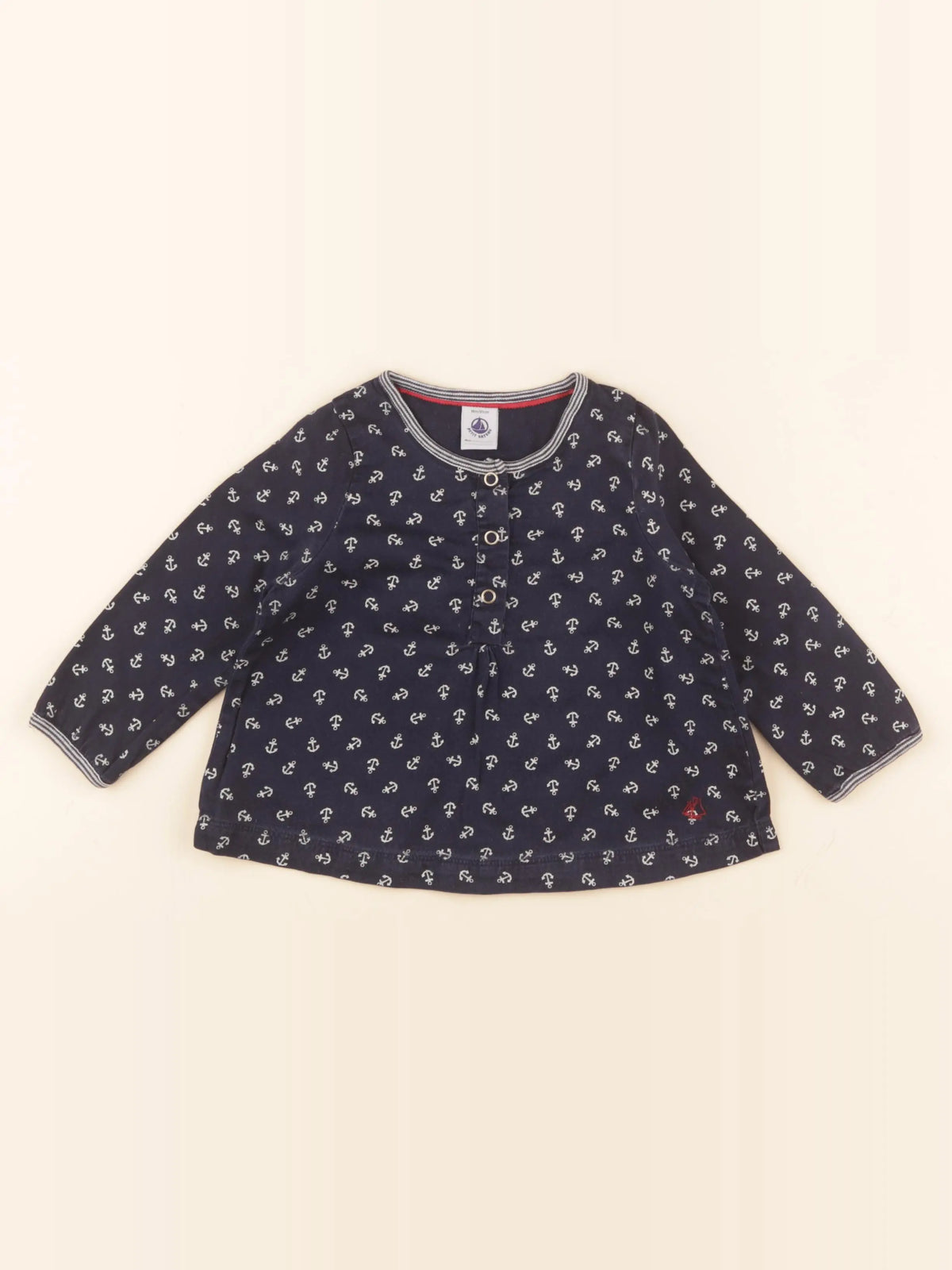 Petit Bateau - blouse bleu - 18 mois
