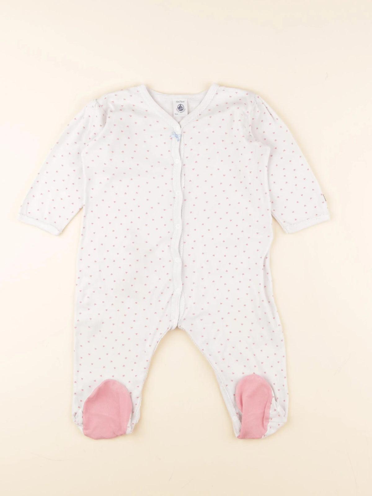 Petit Bateau - pyjama coton blanc - 12 mois