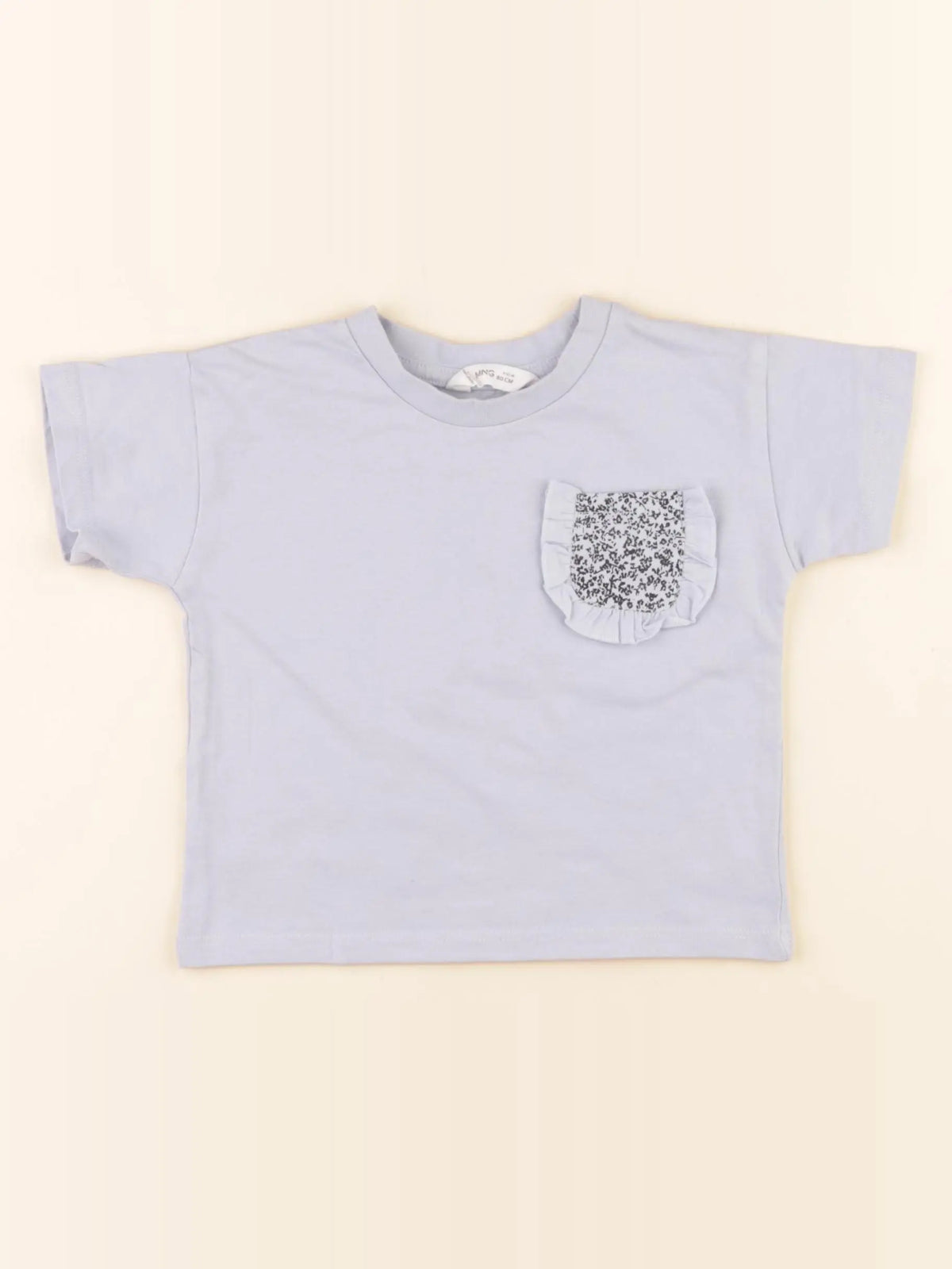 Mango - tee-shirt bleu - 9/12 mois