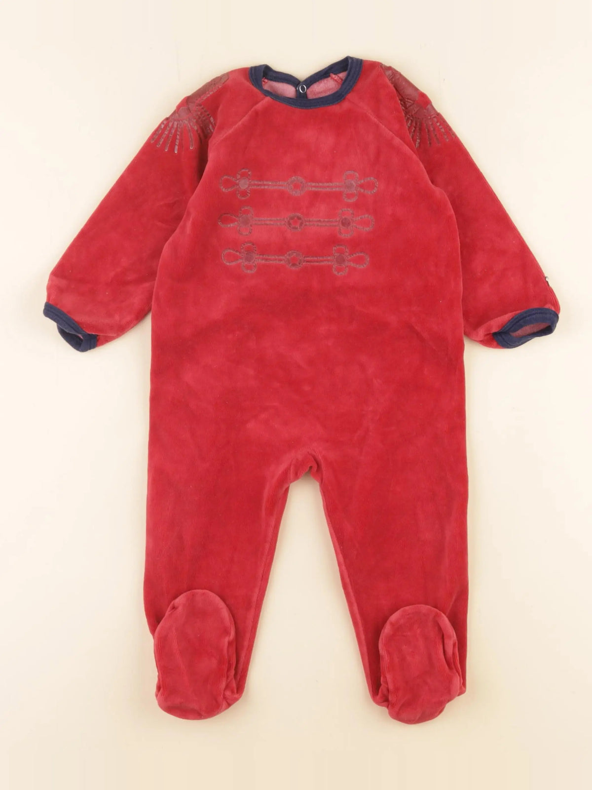 Petit Bateau - pyjama velours rouge - 18 mois