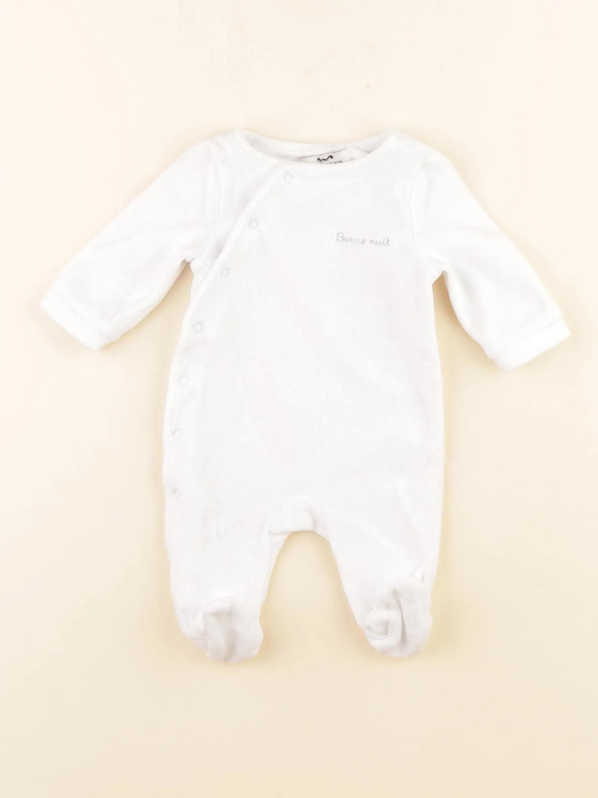 Cyrillus - pyjama velours blanc - 1 mois