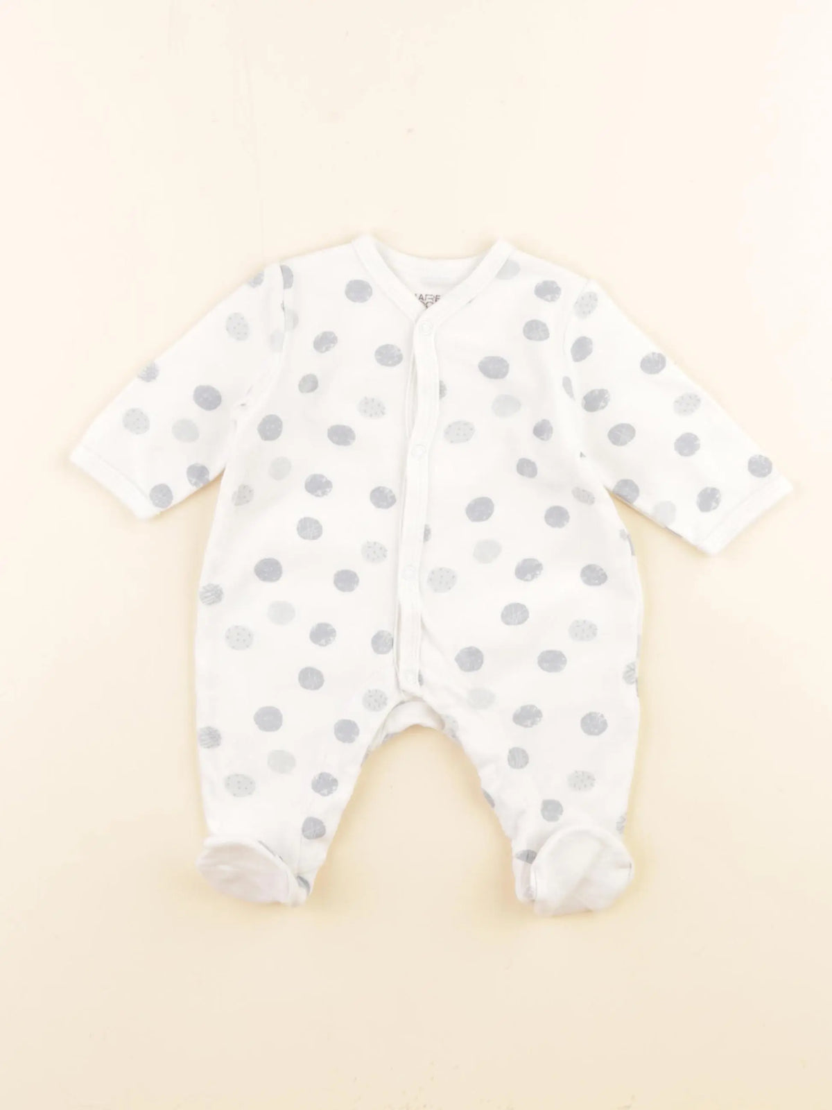 La Redoute - pyjama coton blanc, bleu - 1 mois