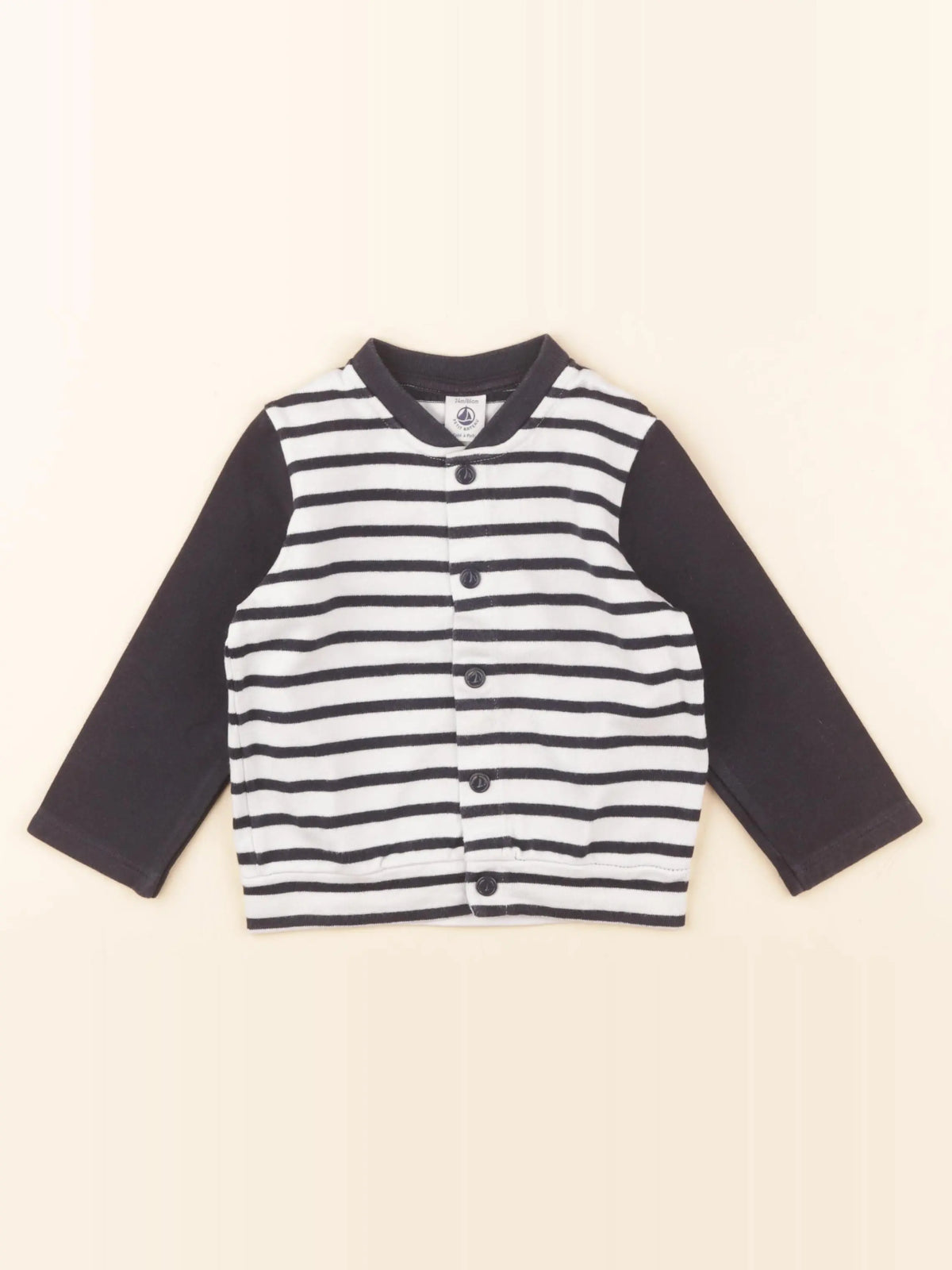 Petit Bateau - gilet blanc, bleu - 24 mois
