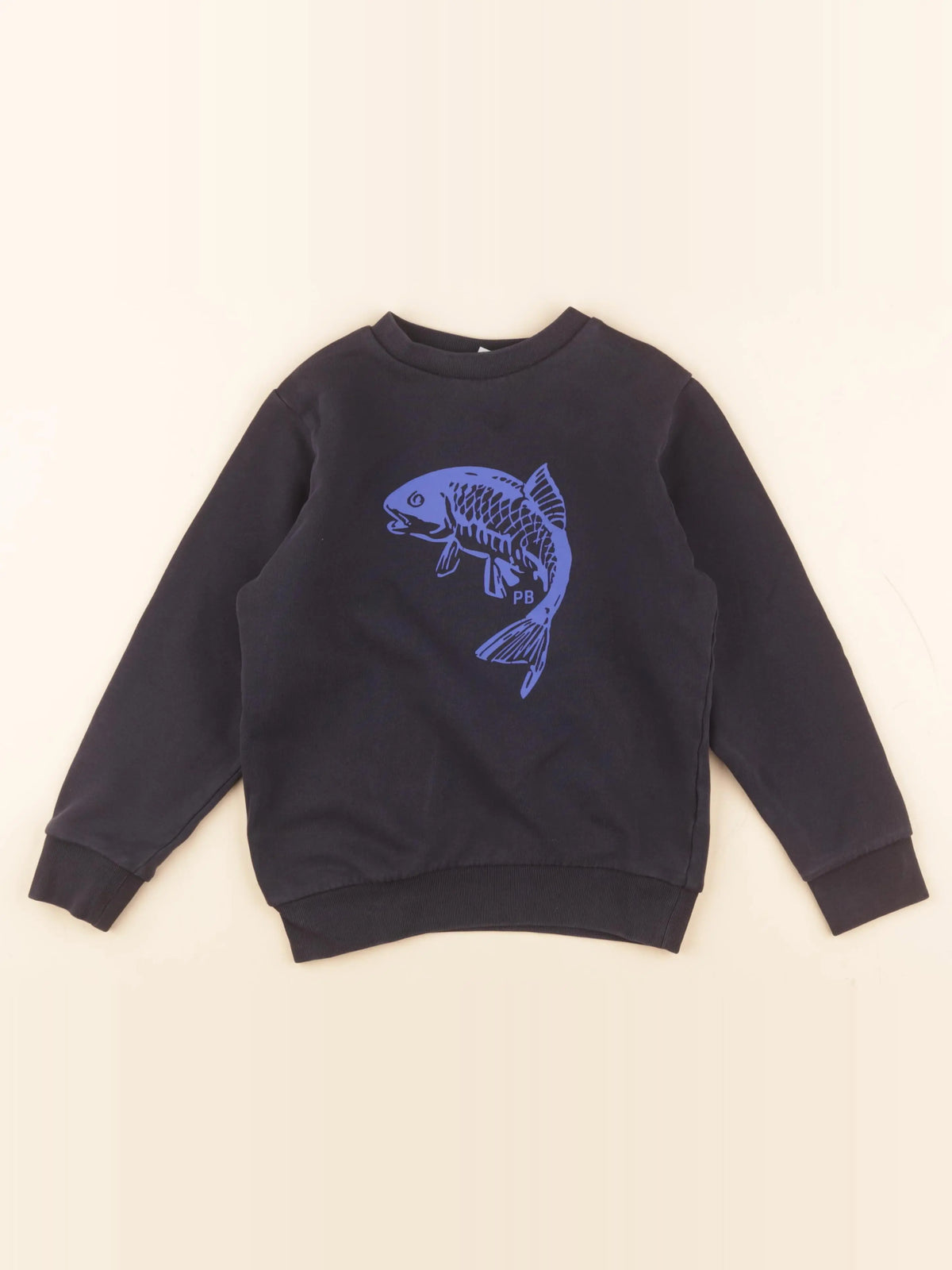 Petit Bateau - sweat bleu - 8 ans