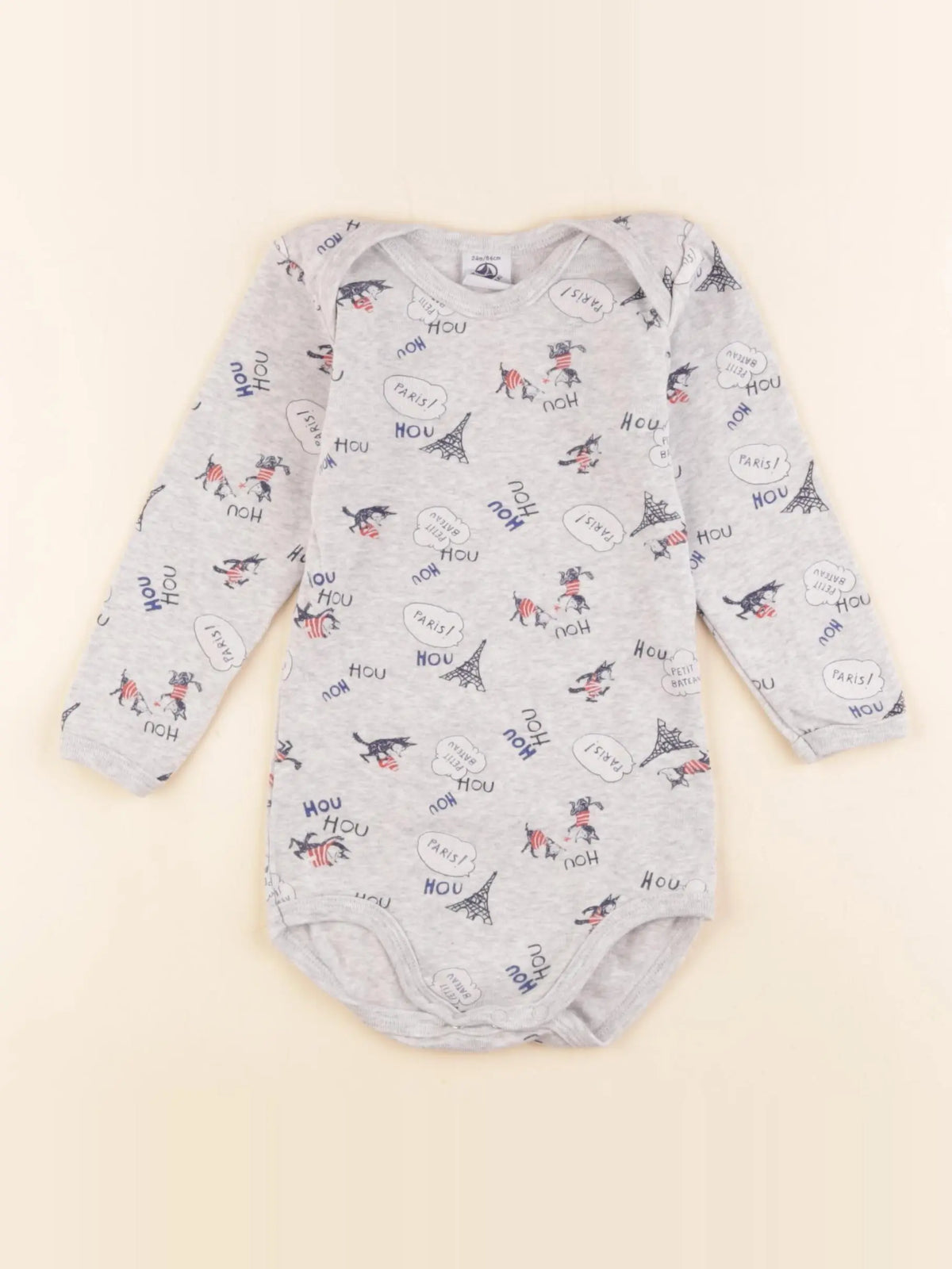 Petit Bateau - body gris - 2 ans