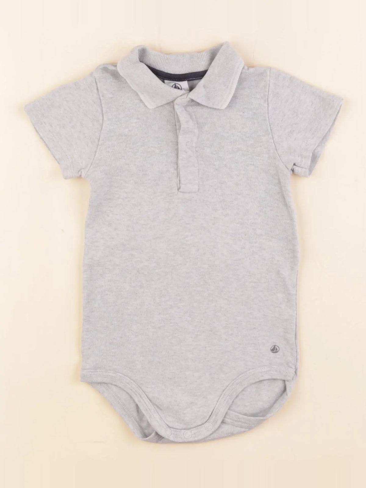 Petit Bateau - body à col gris - 18 mois