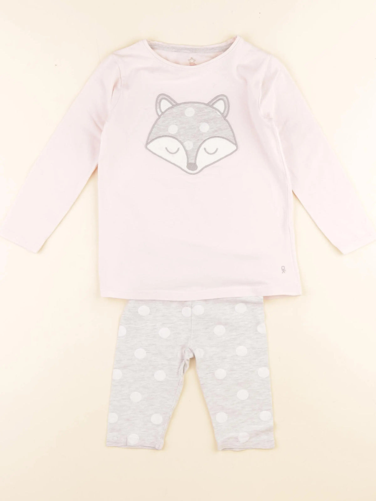 Okaidi - pyjama coton gris, rose - 3 ans
