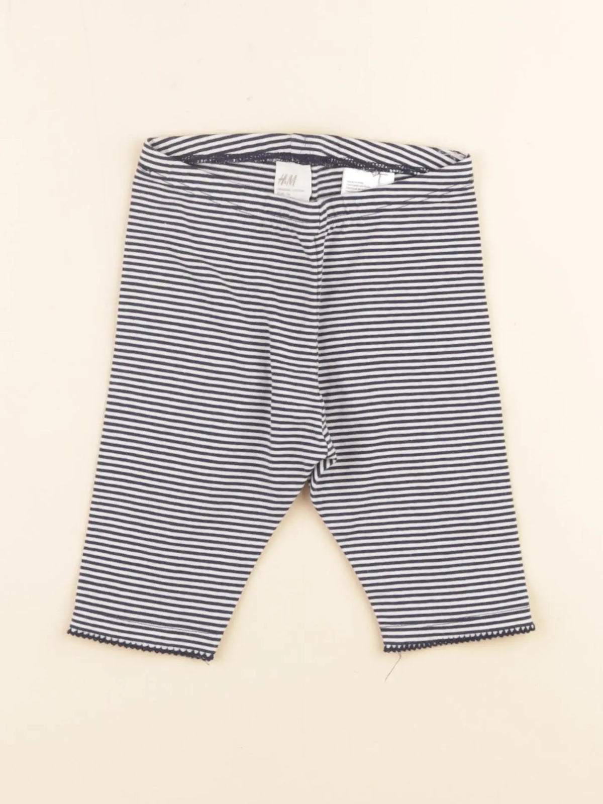 H&M - legging court blanc, bleu - 6/9 mois