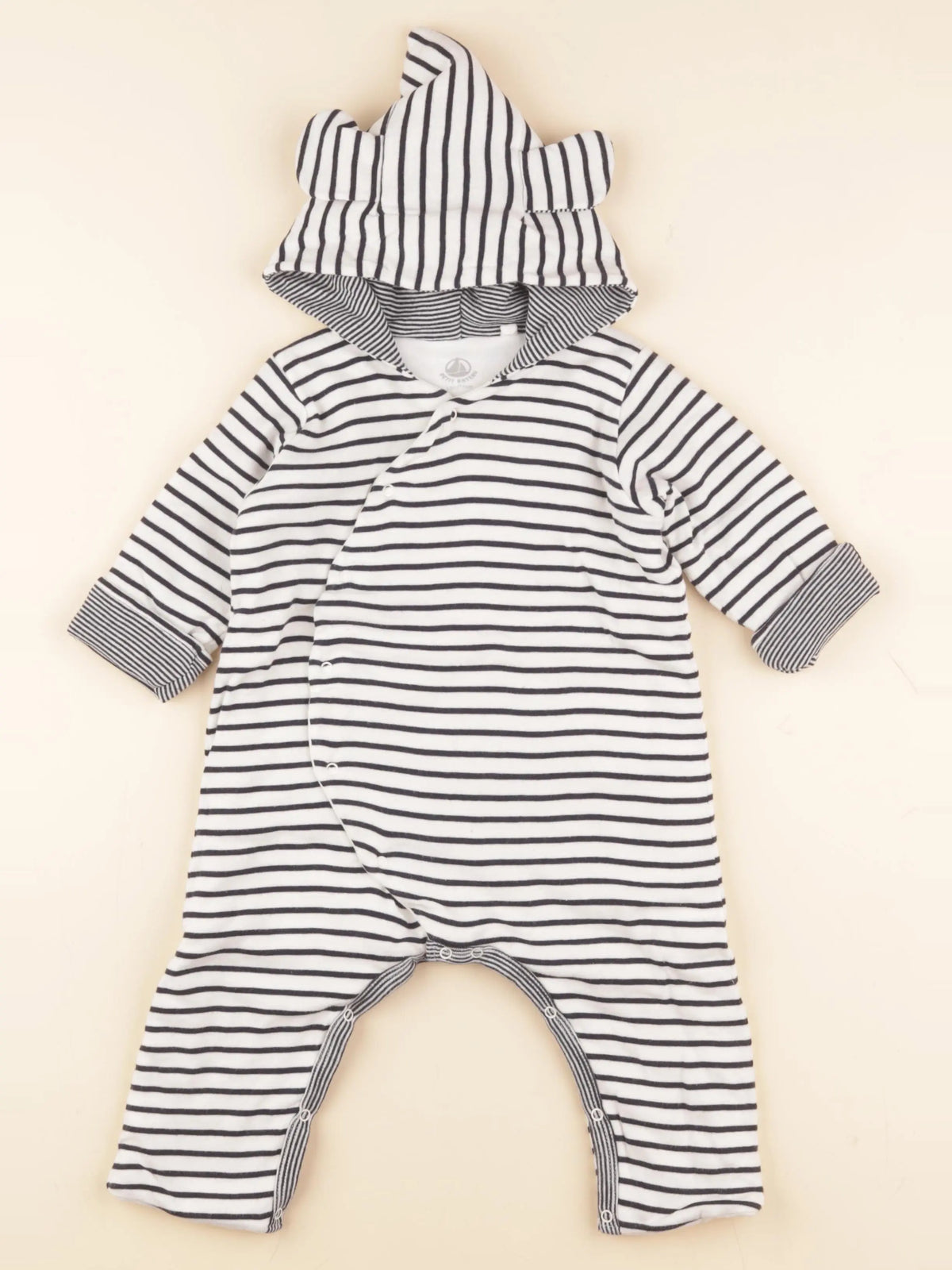 Petit Bateau - combinaison blanc, bleu - 12 mois