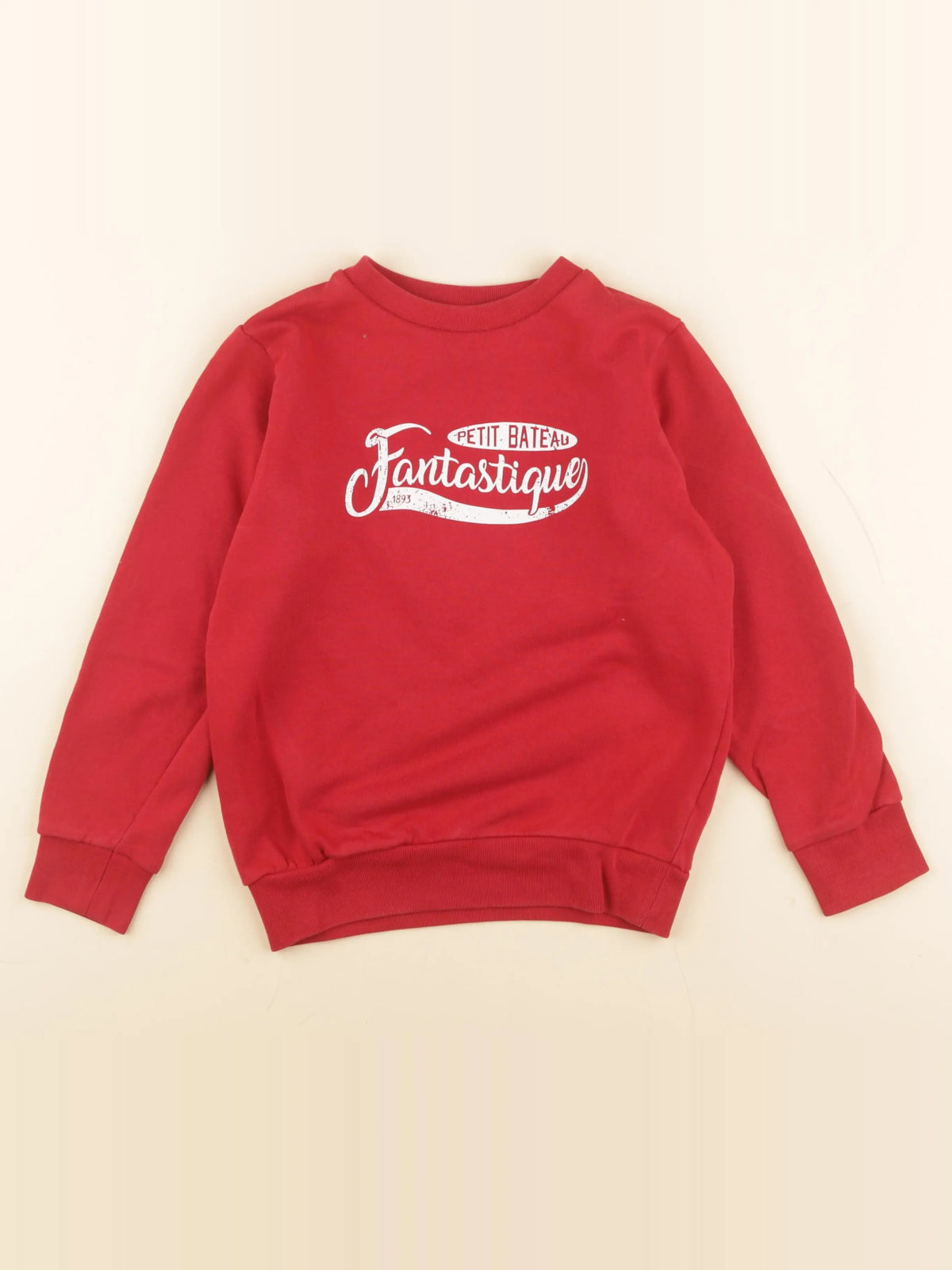 Petit Bateau - sweat rouge - 8 ans