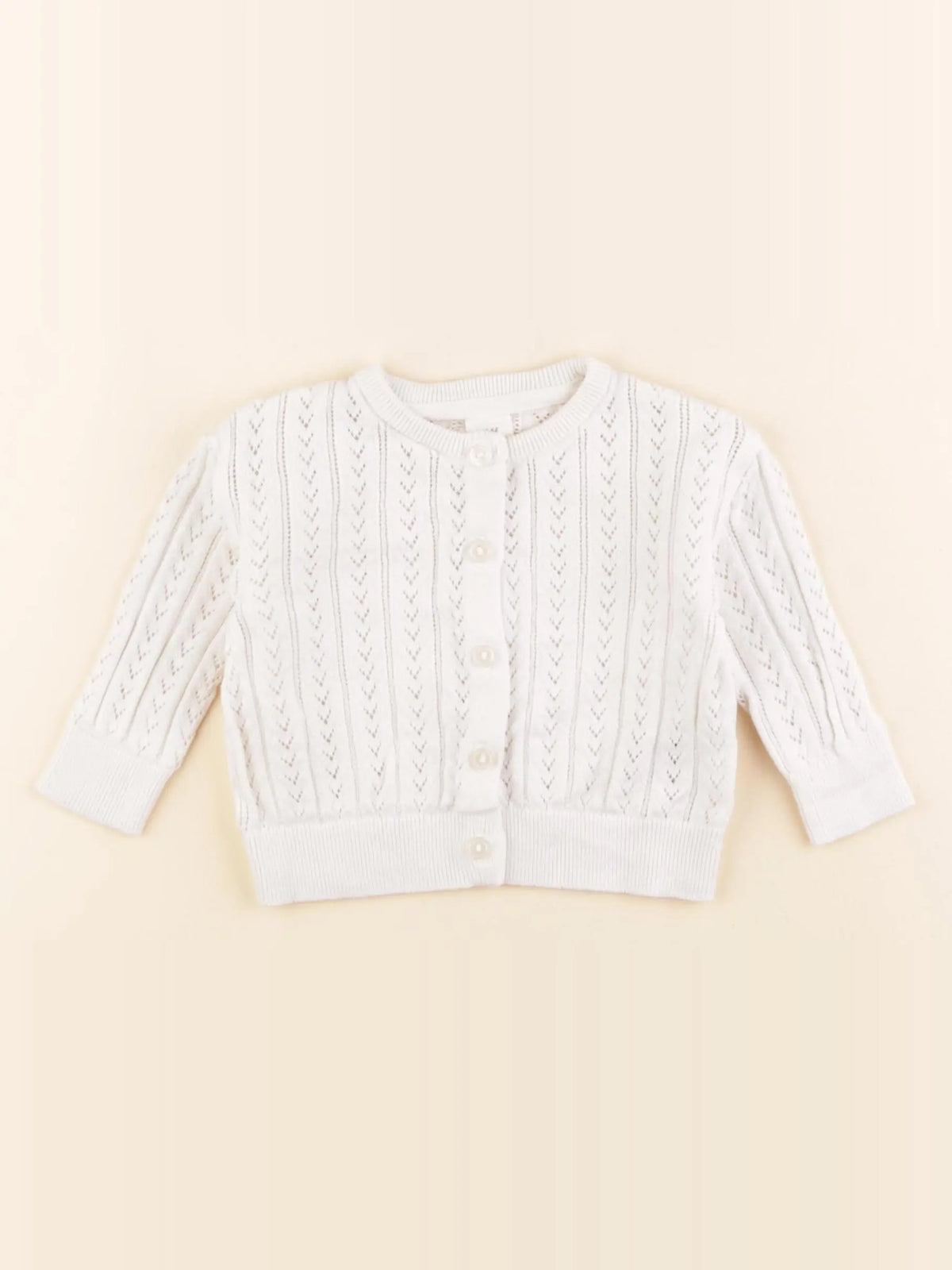 H&M - gilet blanc - 4/6 mois