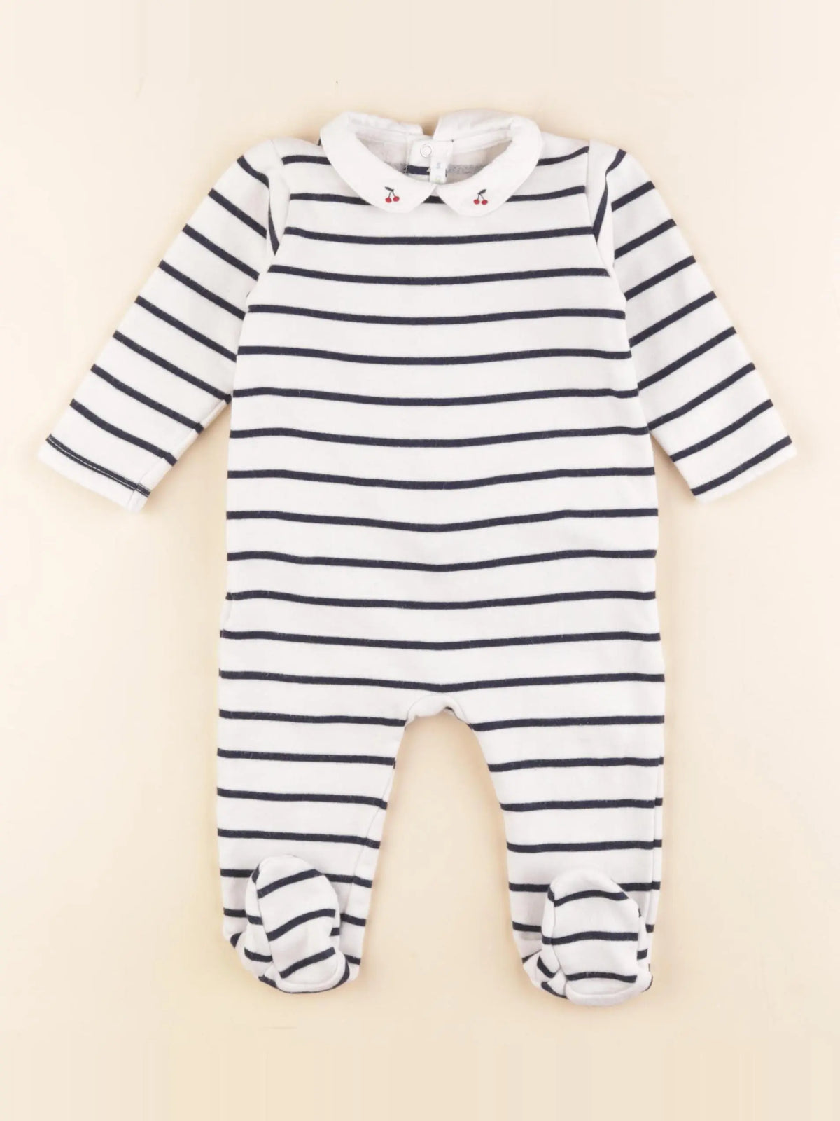 Boutchou - pyjama coton bleu, blanc - 6 mois