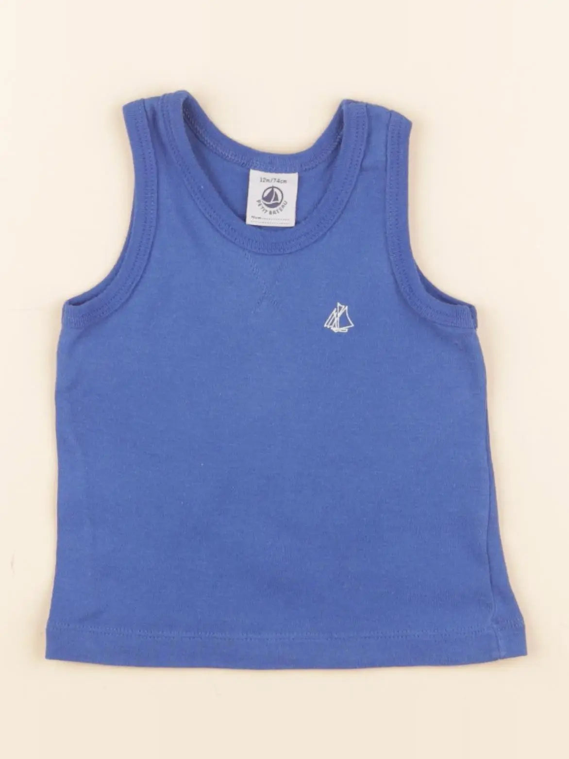 Petit Bateau - maillot de corps bleu - 12 mois