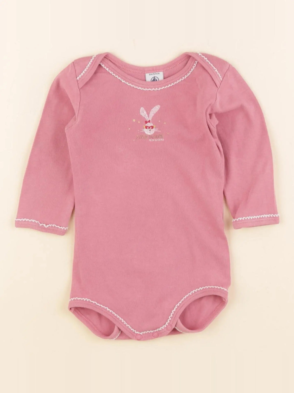 Petit Bateau - body rose - 6 mois
