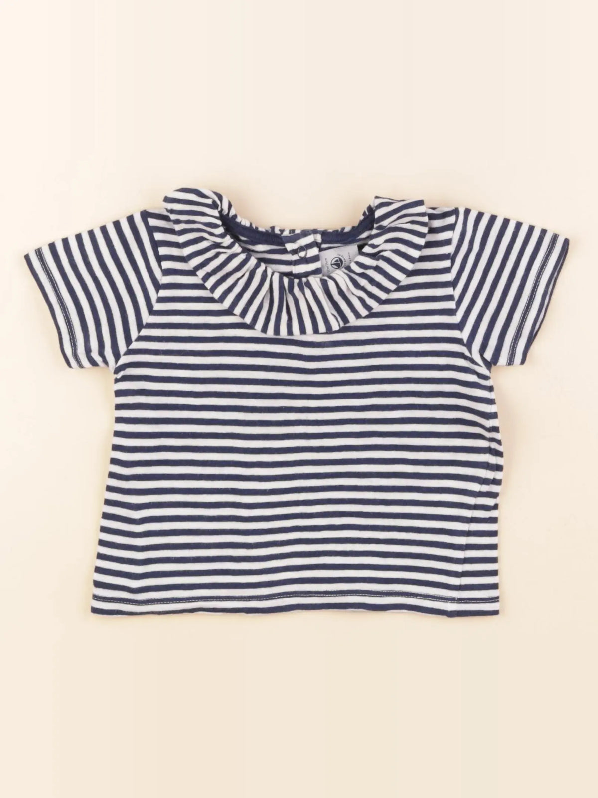 Petit Bateau - tee-shirt bleu, blanc - 12 mois