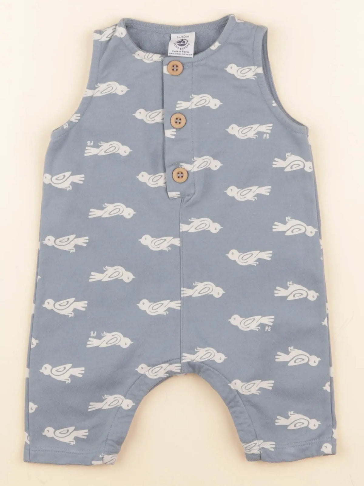 Petit Bateau - combinaison bleu - 3 mois