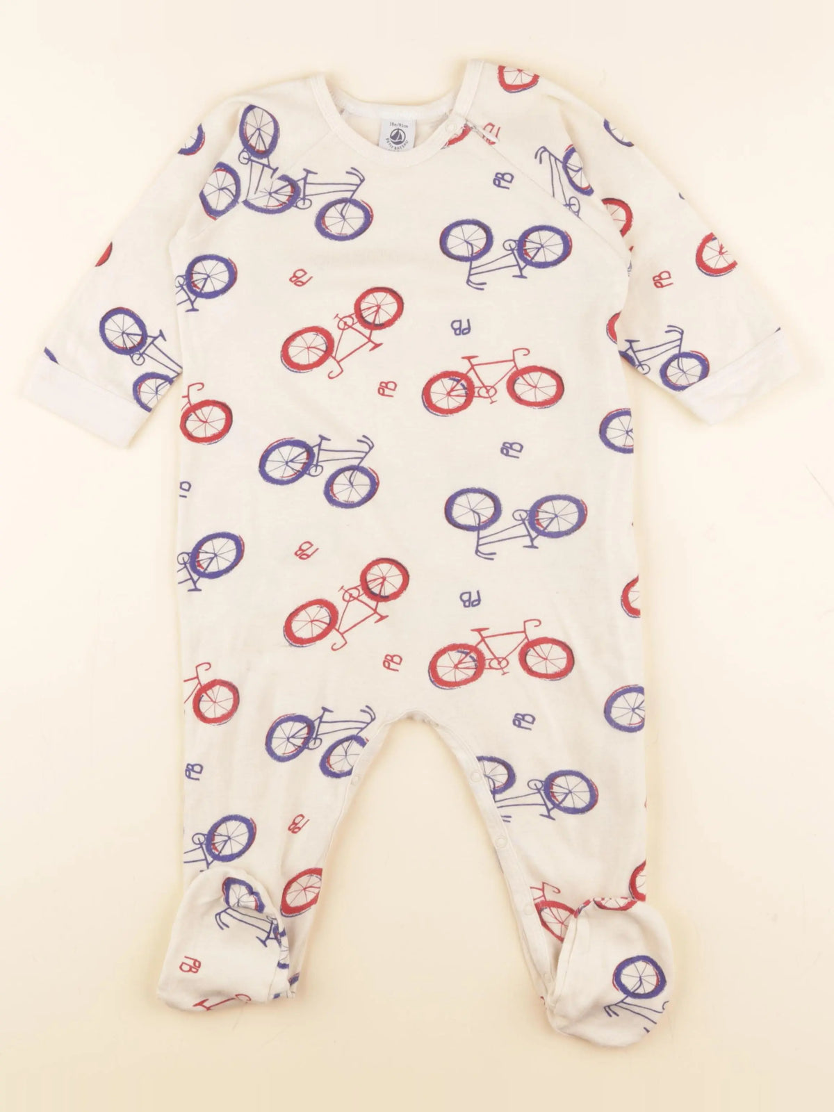 Petit Bateau - pyjama coton marron, multicolore - 18 mois