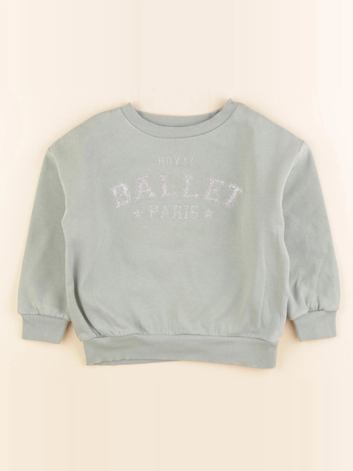 Tape à l'oeil - sweat vert, argent - 2/3 ans