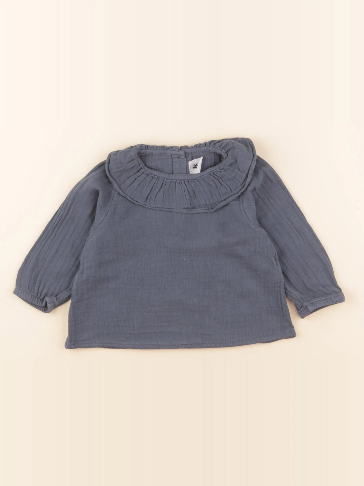 Petit Bateau - blouse bleu, gris - 12 mois