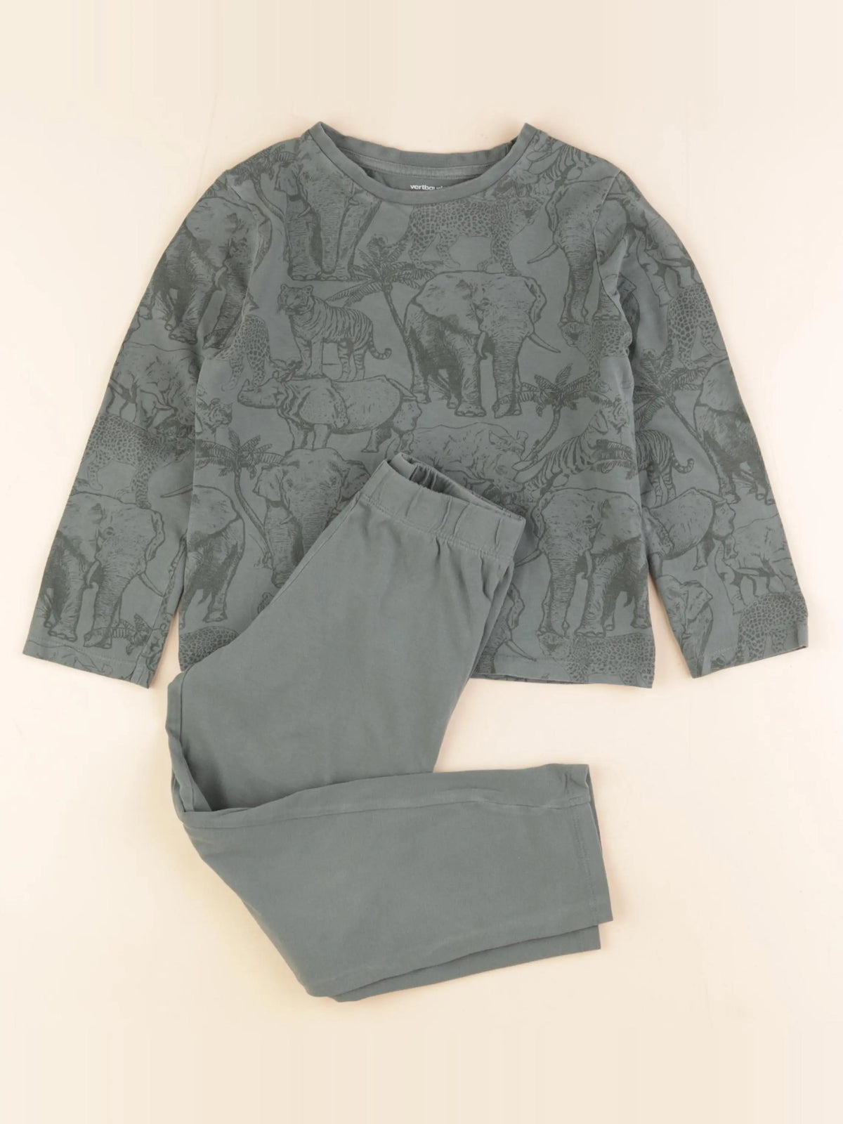 Vertbaudet - pyjama coton vert - 6 ans