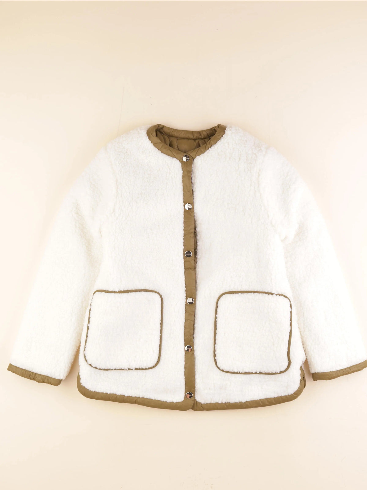 Jacadi - veste réversible beige, vert - 12 ans