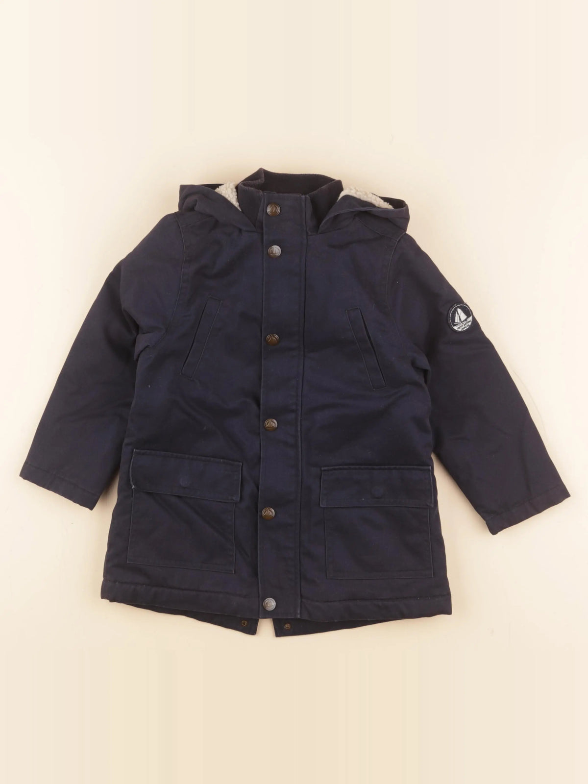 Petit Bateau - parka bleu - 4 ans