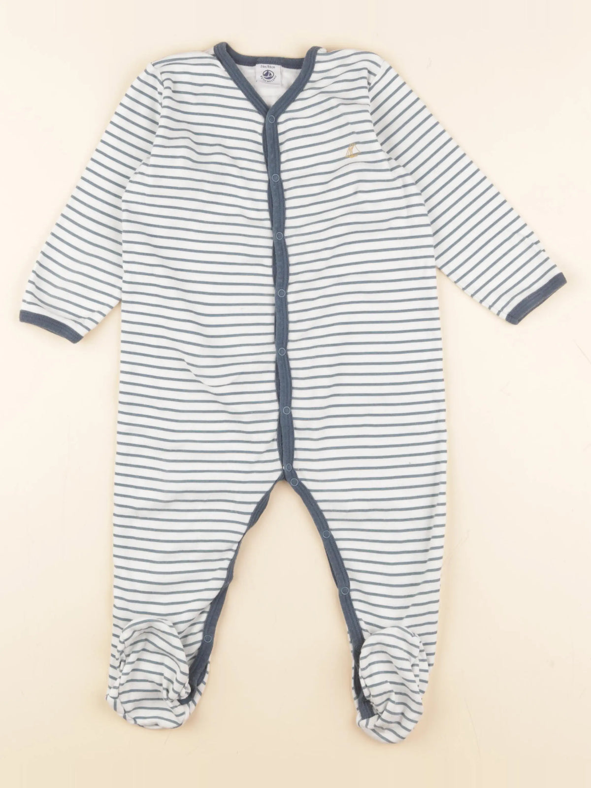 Petit Bateau - pyjama coton vert - 24 mois