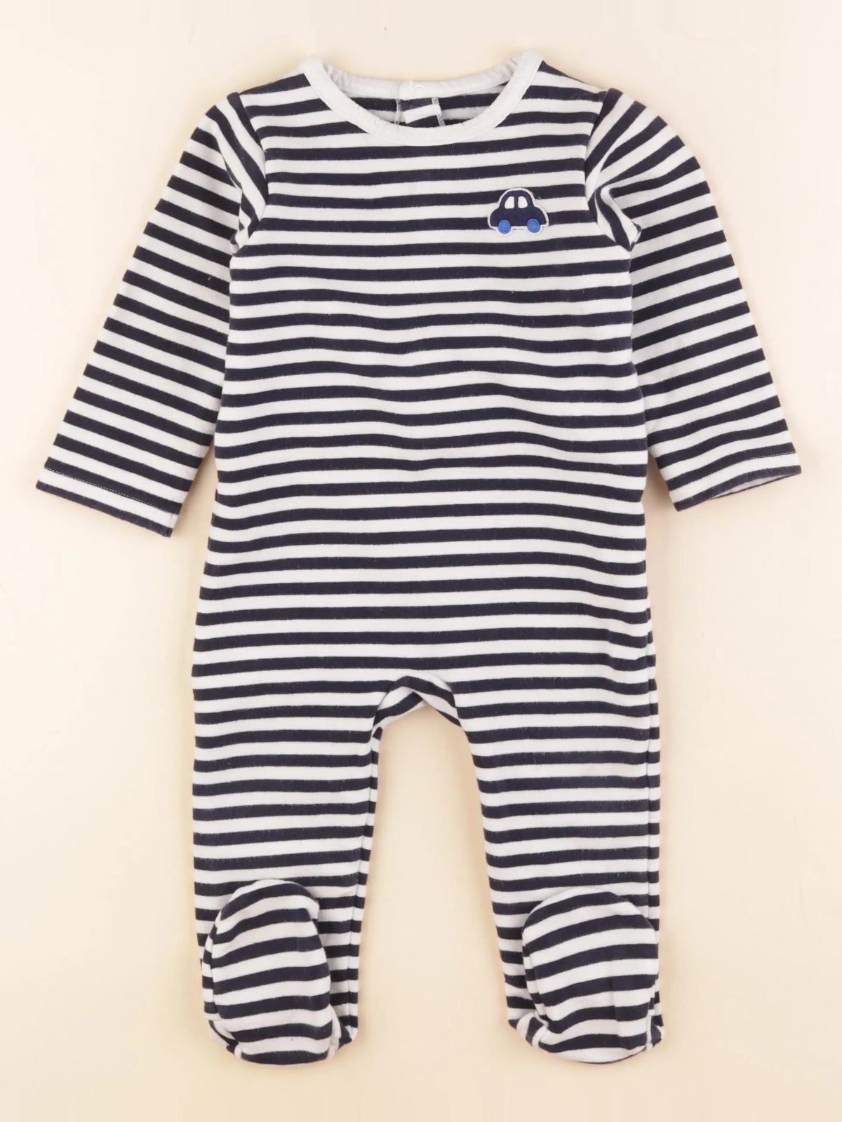 Jacadi - pyjama coton blanc, bleu - 18 mois