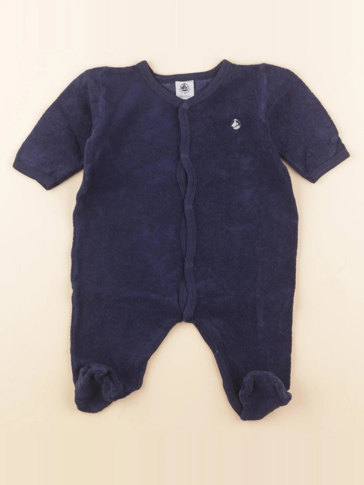 Petit Bateau - pyjama coton bleu - 3 mois