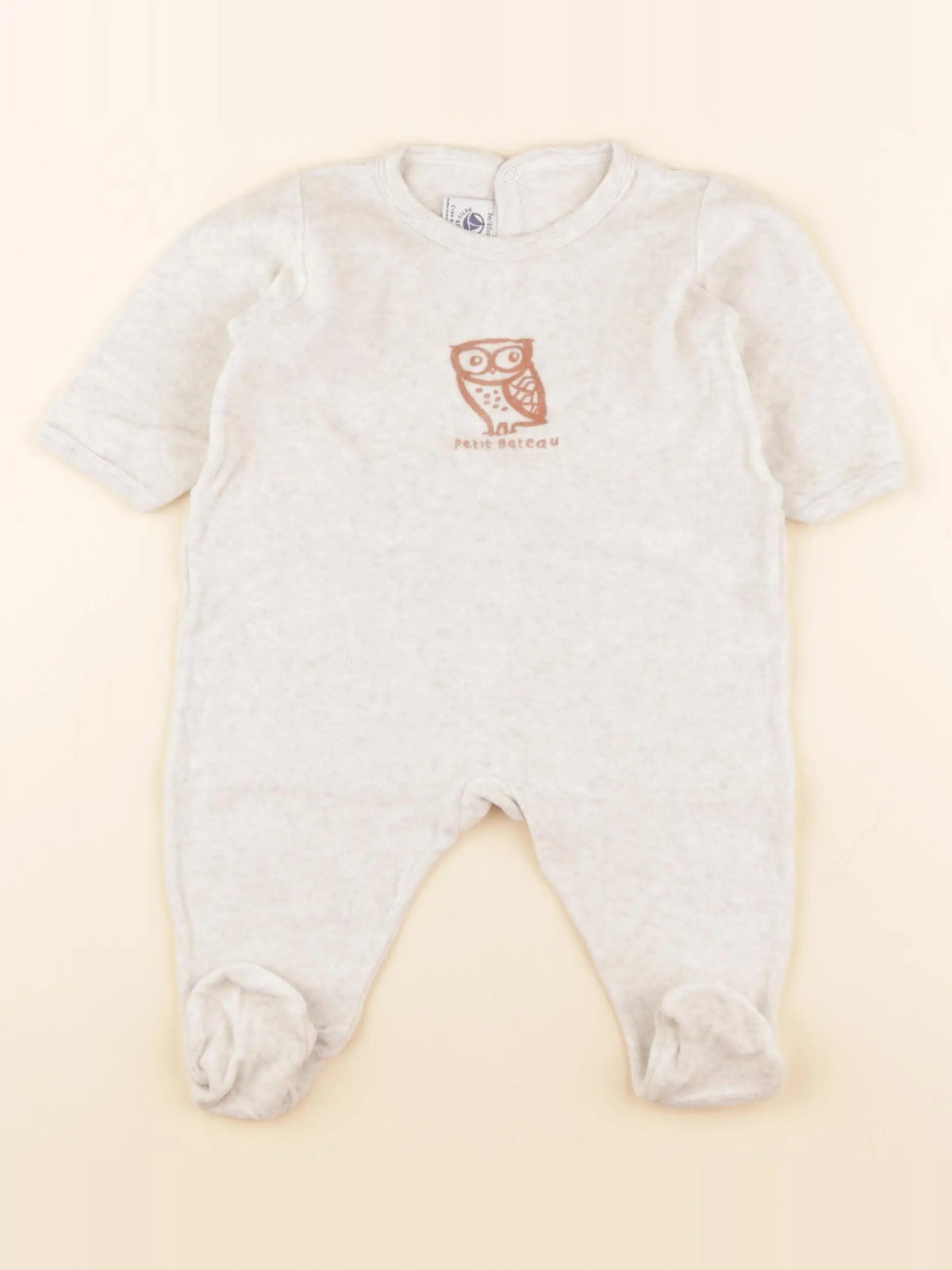 Petit Bateau - pyjama velours beige - 3 mois