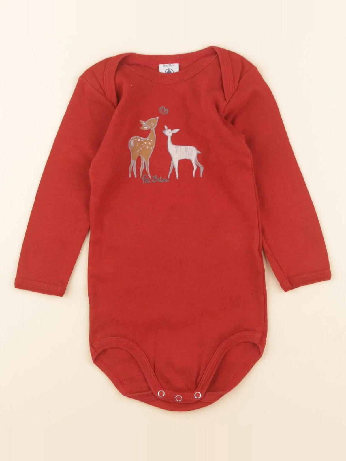 Petit Bateau - body rouge - 18 mois