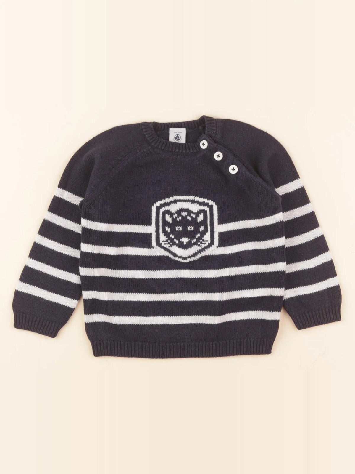 Petit Bateau - pull bleu - 18 mois
