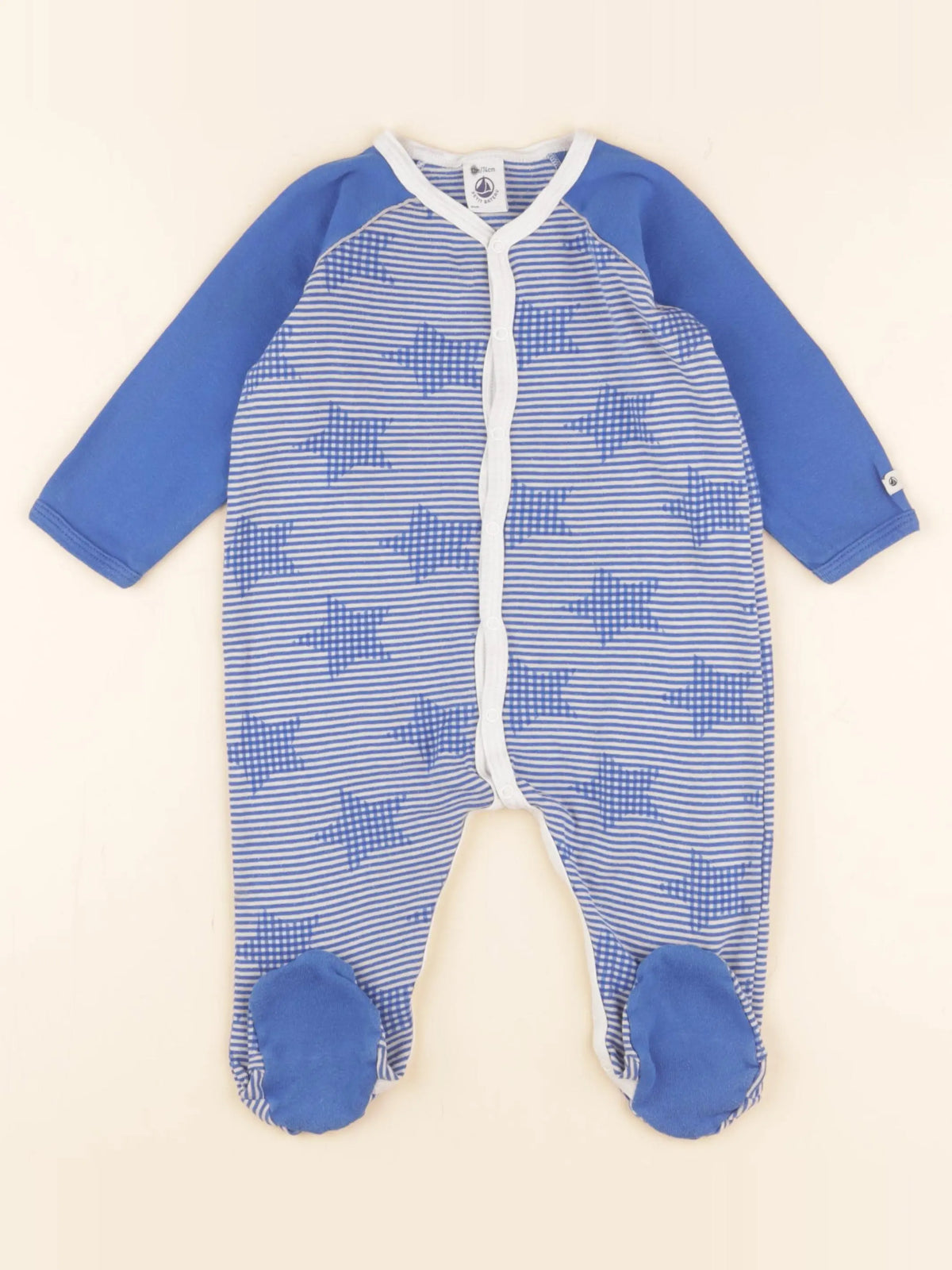 Petit Bateau - pyjama coton bleu - 12 mois