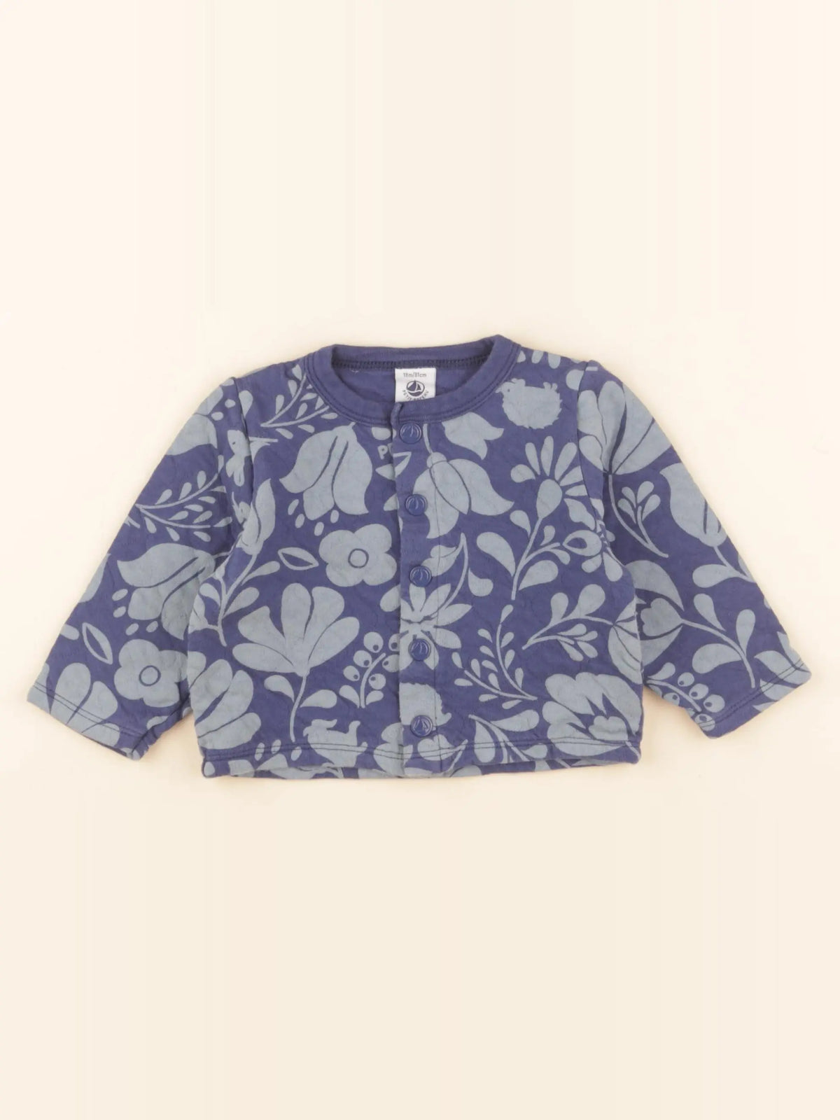 Petit Bateau - sweat bleu - 18 mois