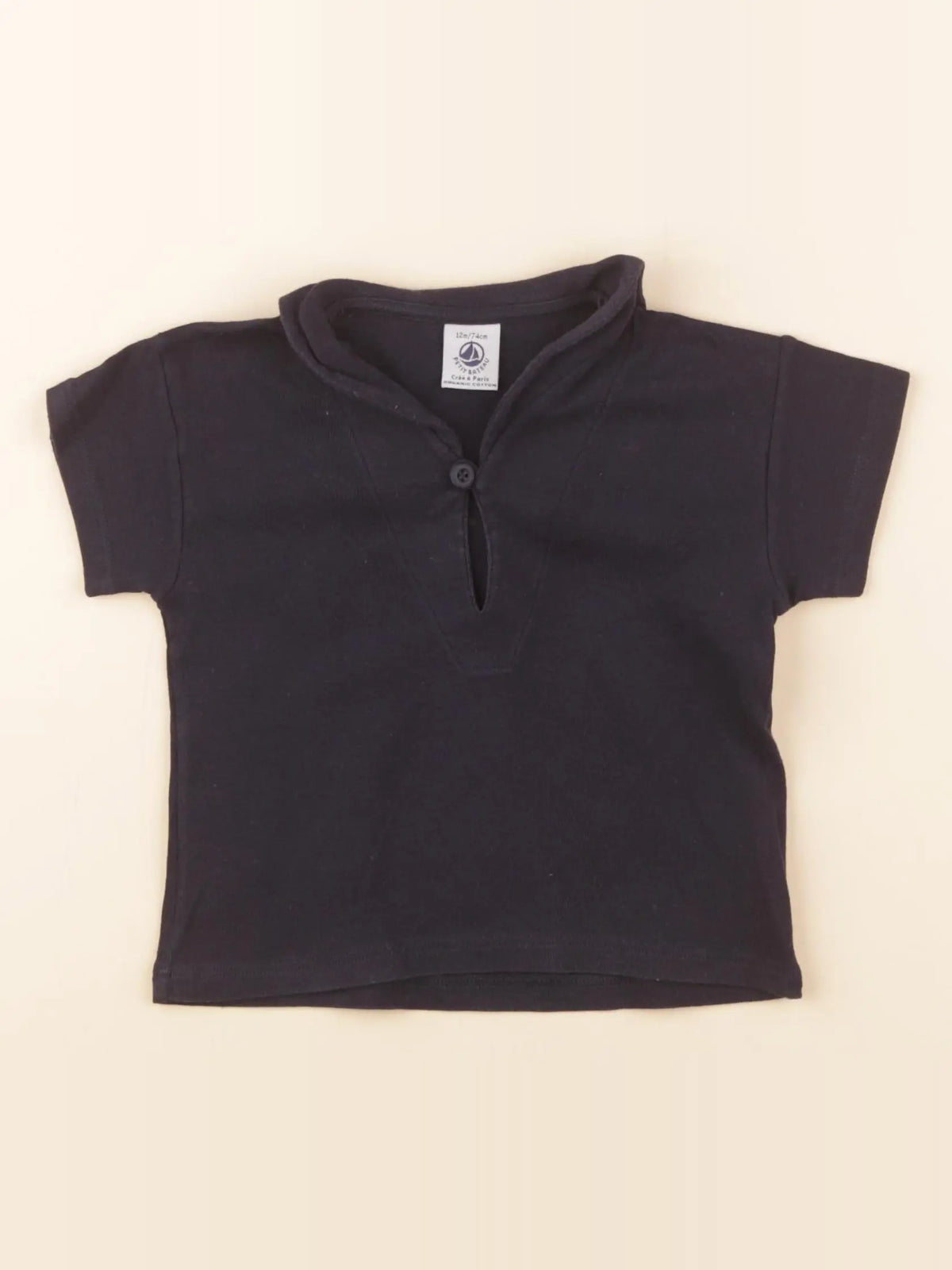 Petit Bateau - tee-shirt bleu - 12 mois