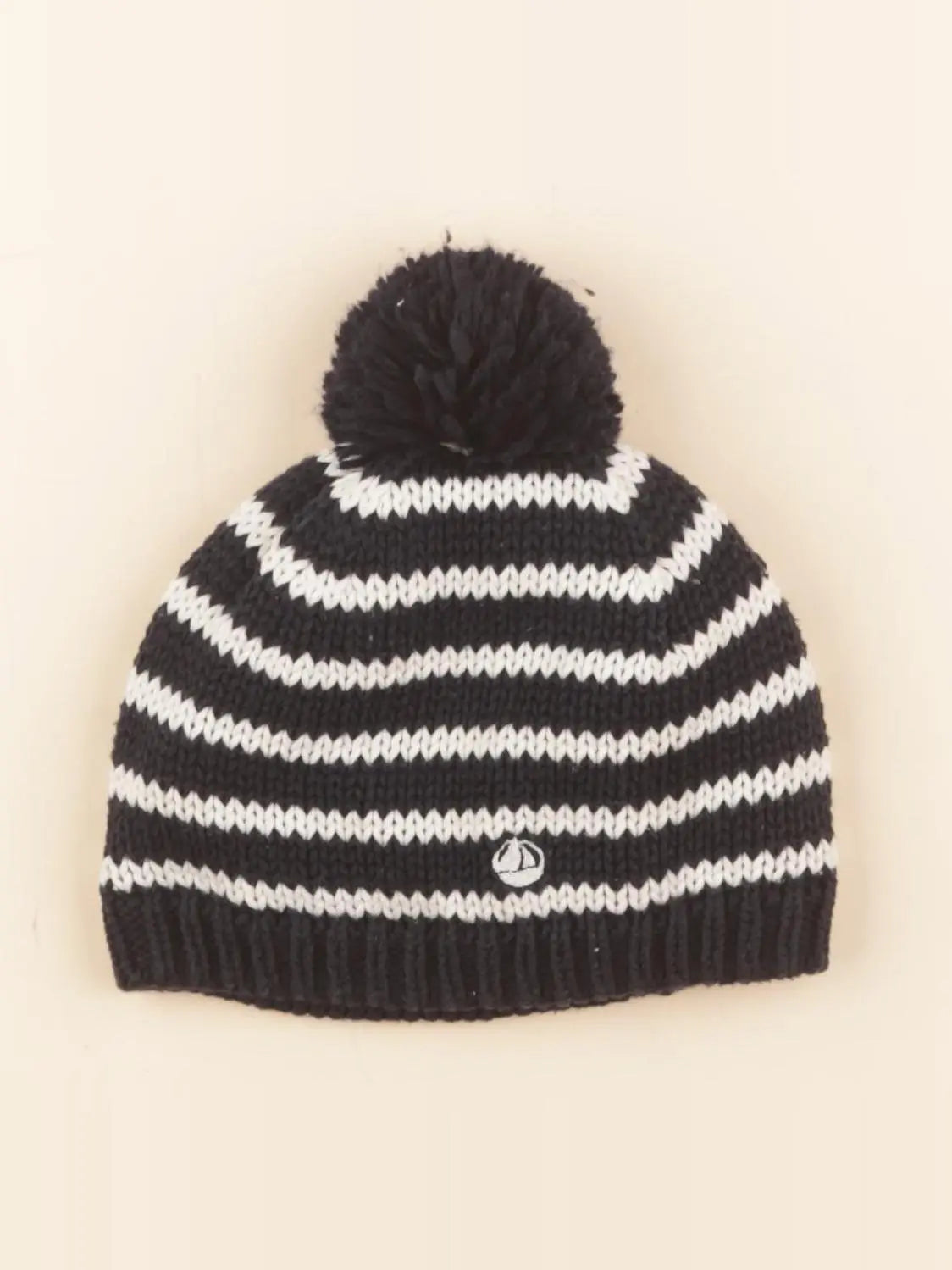 Petit Bateau - bonnet blanc, bleu - 3/4 ans