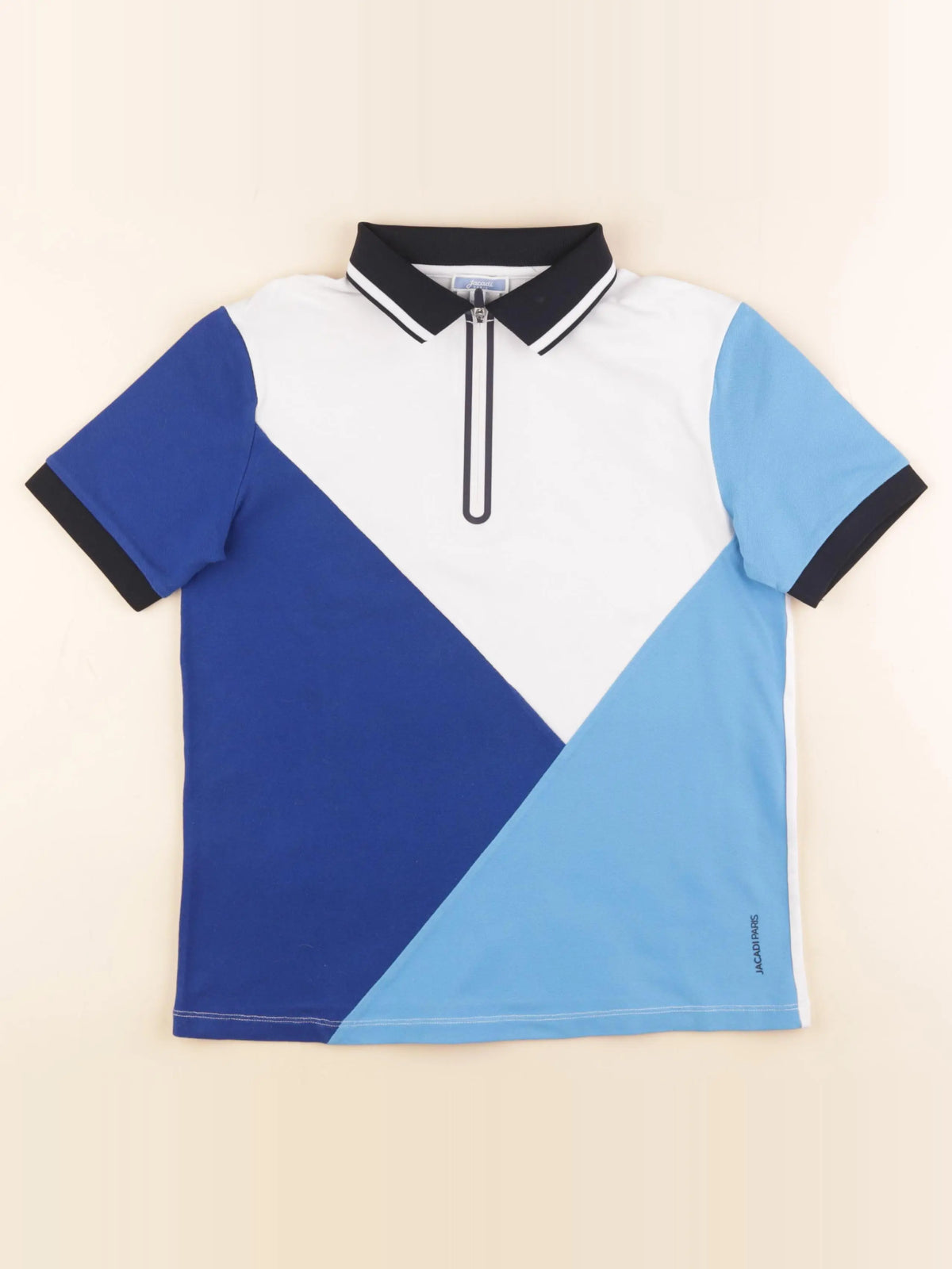 Jacadi - polo blanc, bleu - 12 ans