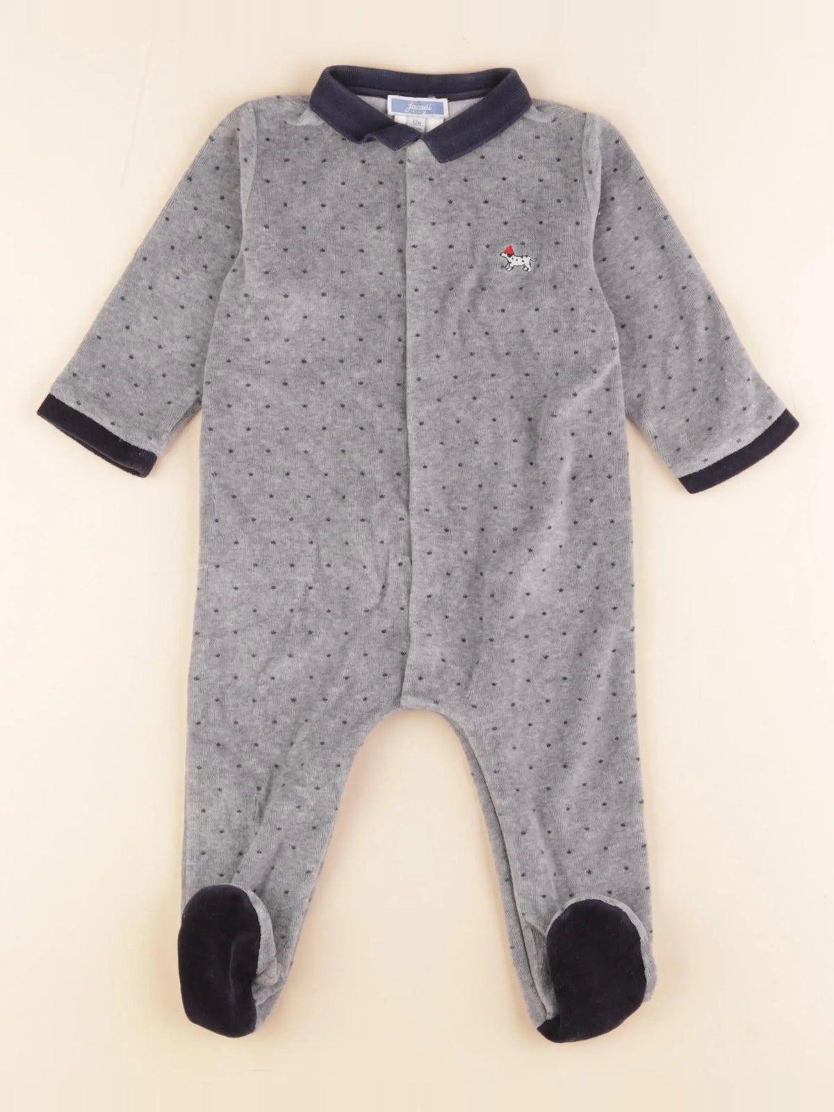 Jacadi - pyjama velours gris - 12 mois