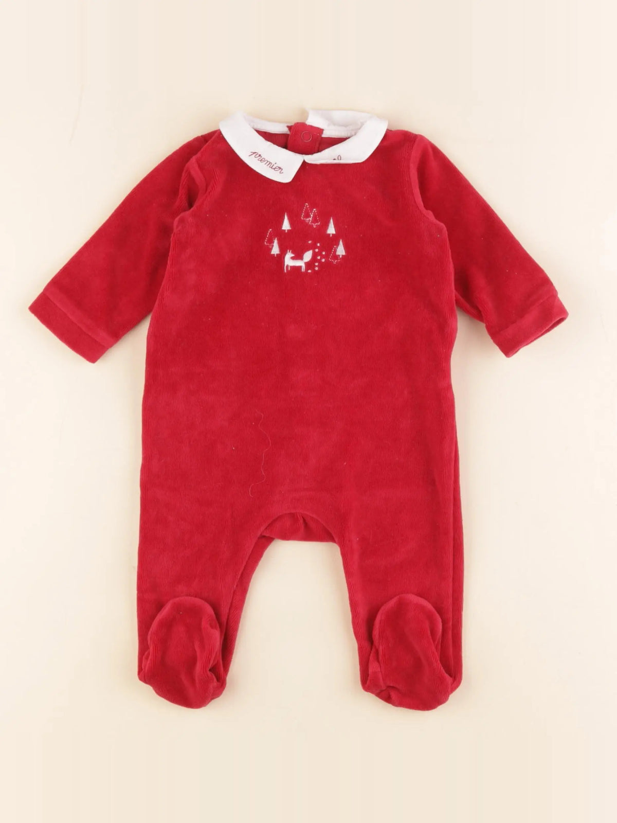 Jacadi - pyjama velours rouge - 3 mois