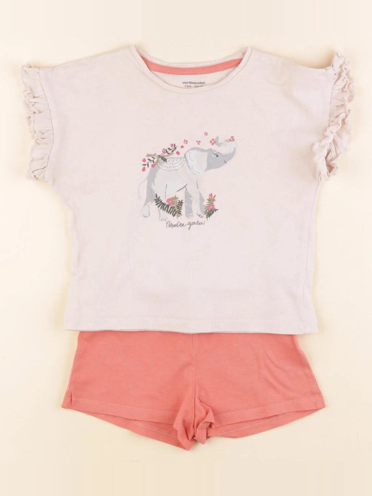 Vertbaudet - pyjama coton rose - 4 ans