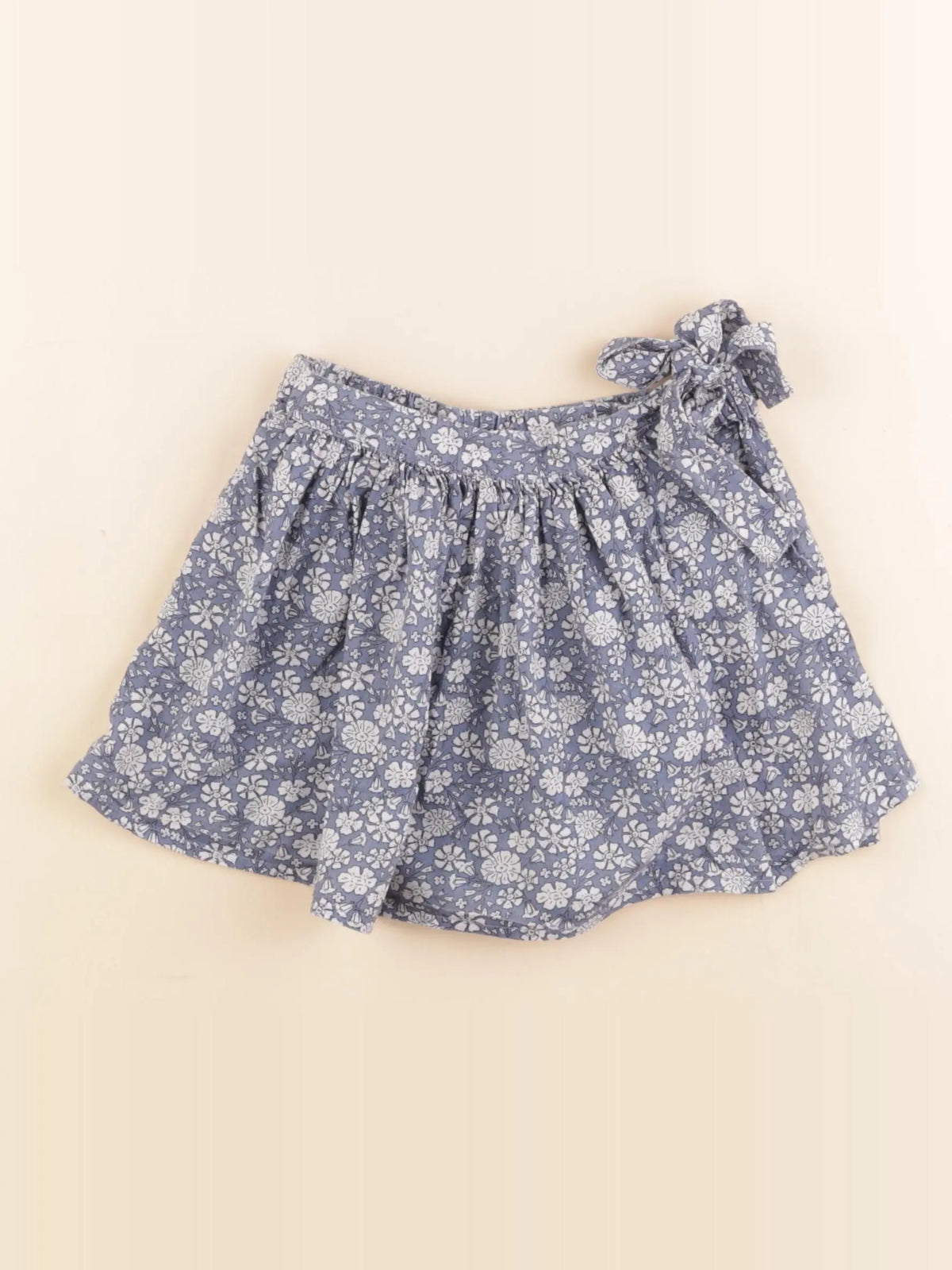 Vertbaudet - jupe short bleu, blanc - 4 ans