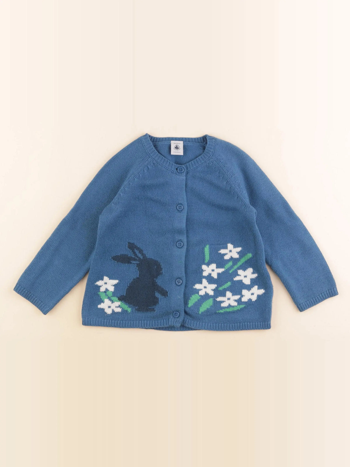Petit Bateau - gilet bleu - 36 mois