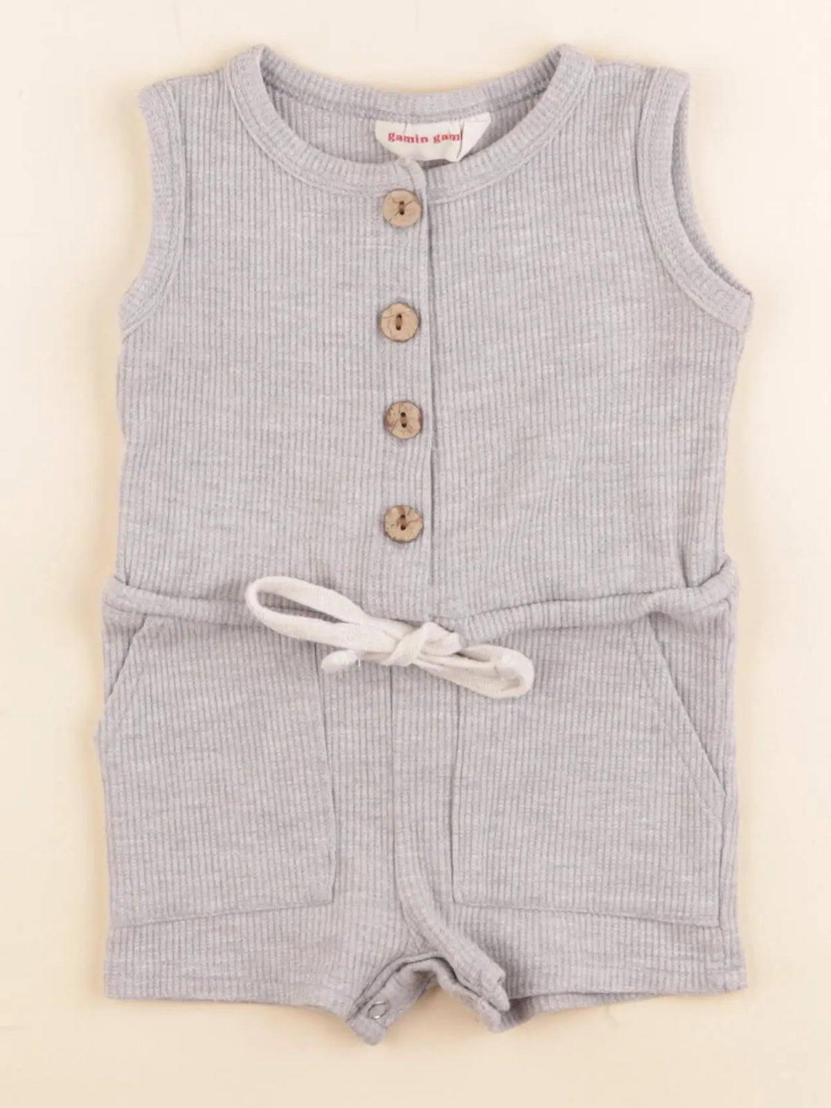 Gamin gamine - combinaison gris - 12/18 mois