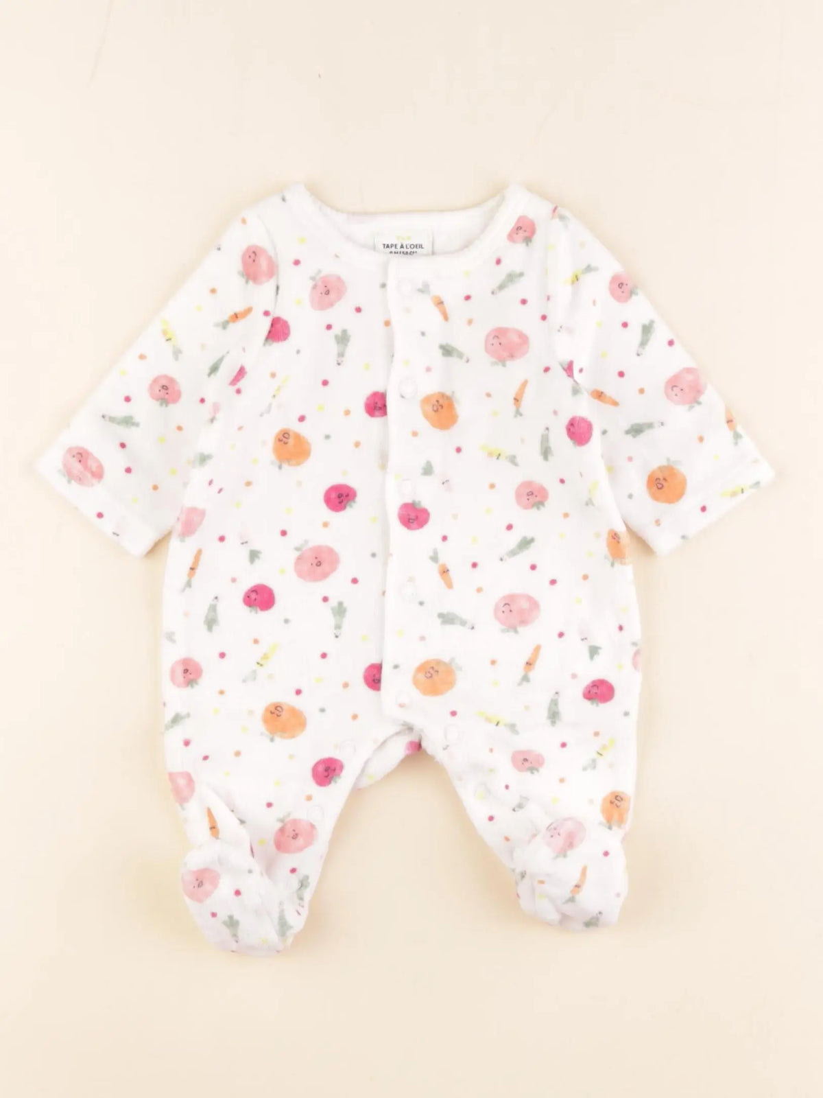 Tape à l'oeil - pyjama velours multicolore - 0 mois