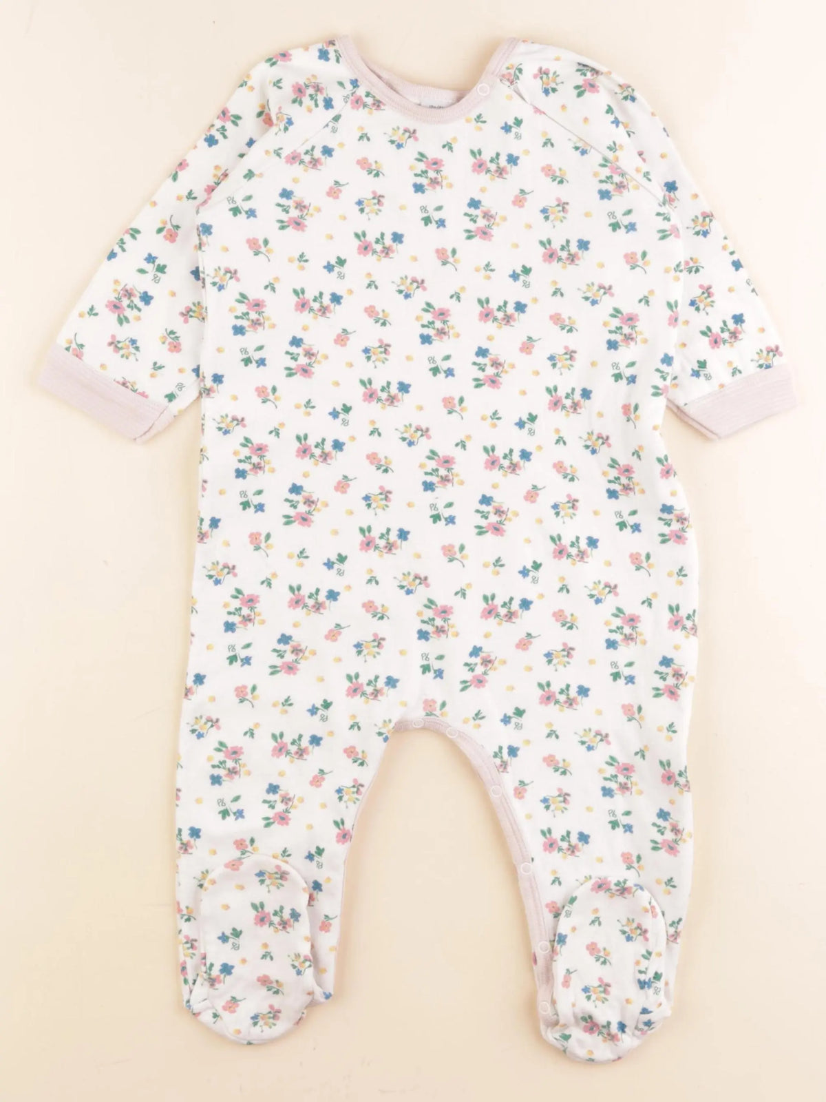 Petit Bateau - pyjama coton blanc - 18 mois